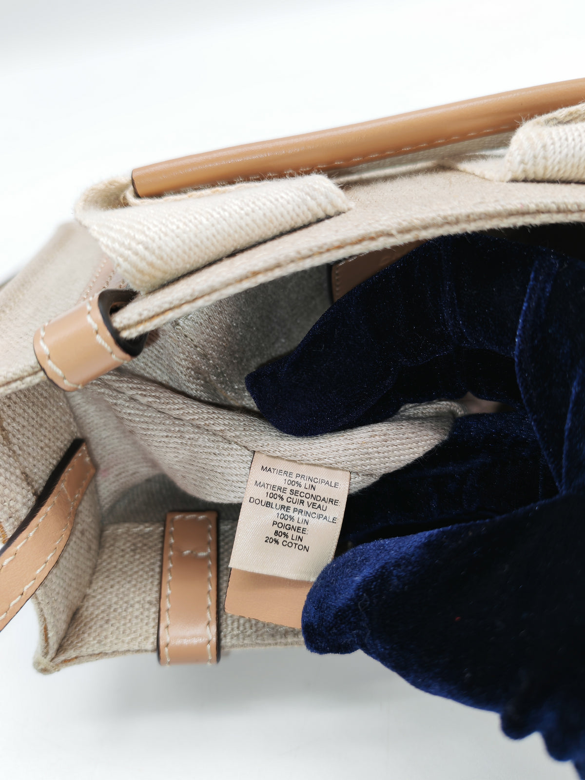 Chloe Mini Woody Tote Bag in Brown Linen Canvas