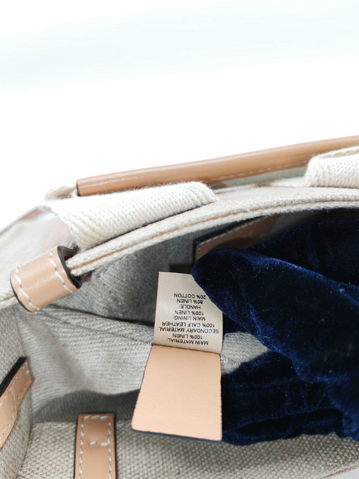 Chloe Mini Woody Tote Bag in Brown Linen Canvas