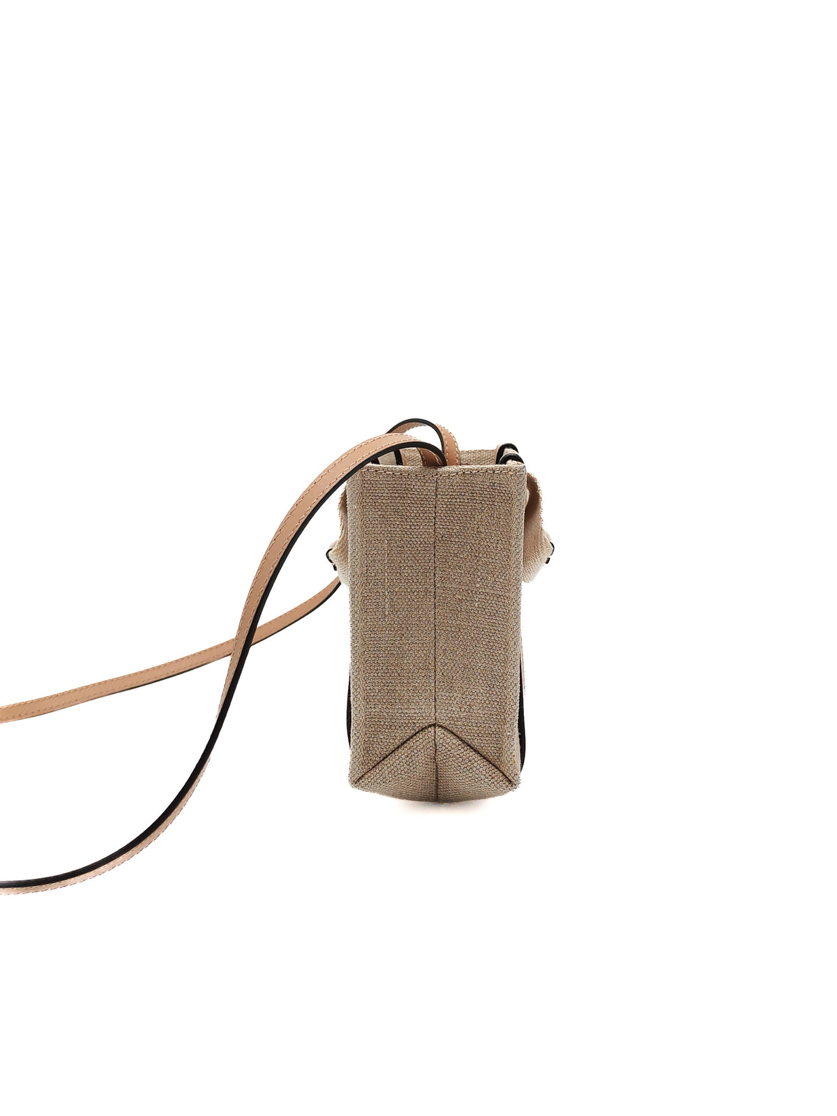 Chloe Mini Woody Tote Bag in Brown Linen Canvas