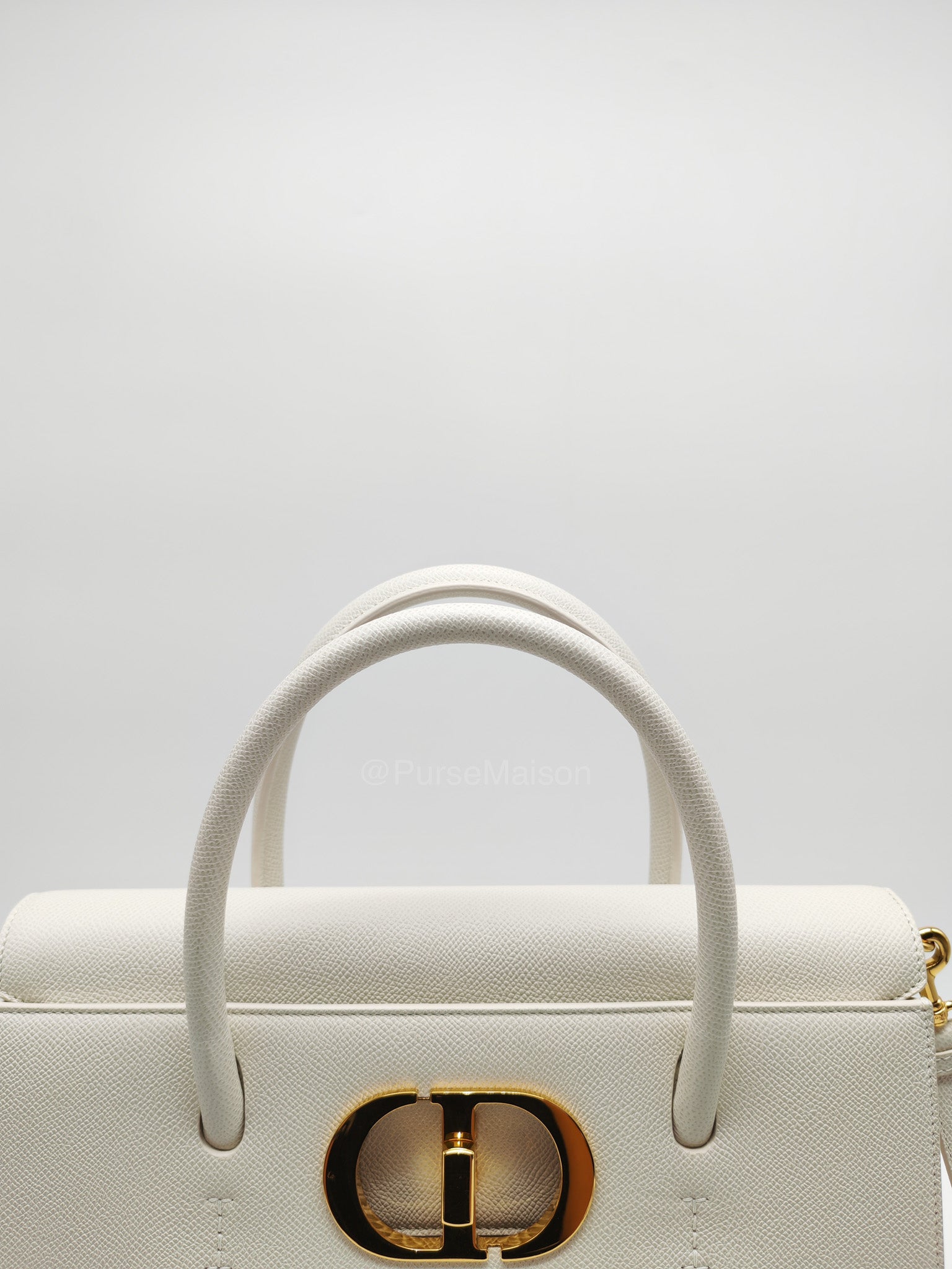 Christian Dior Saint Honore Tote Bag in Off White Grained Calfskin Leather Shoulder Bag