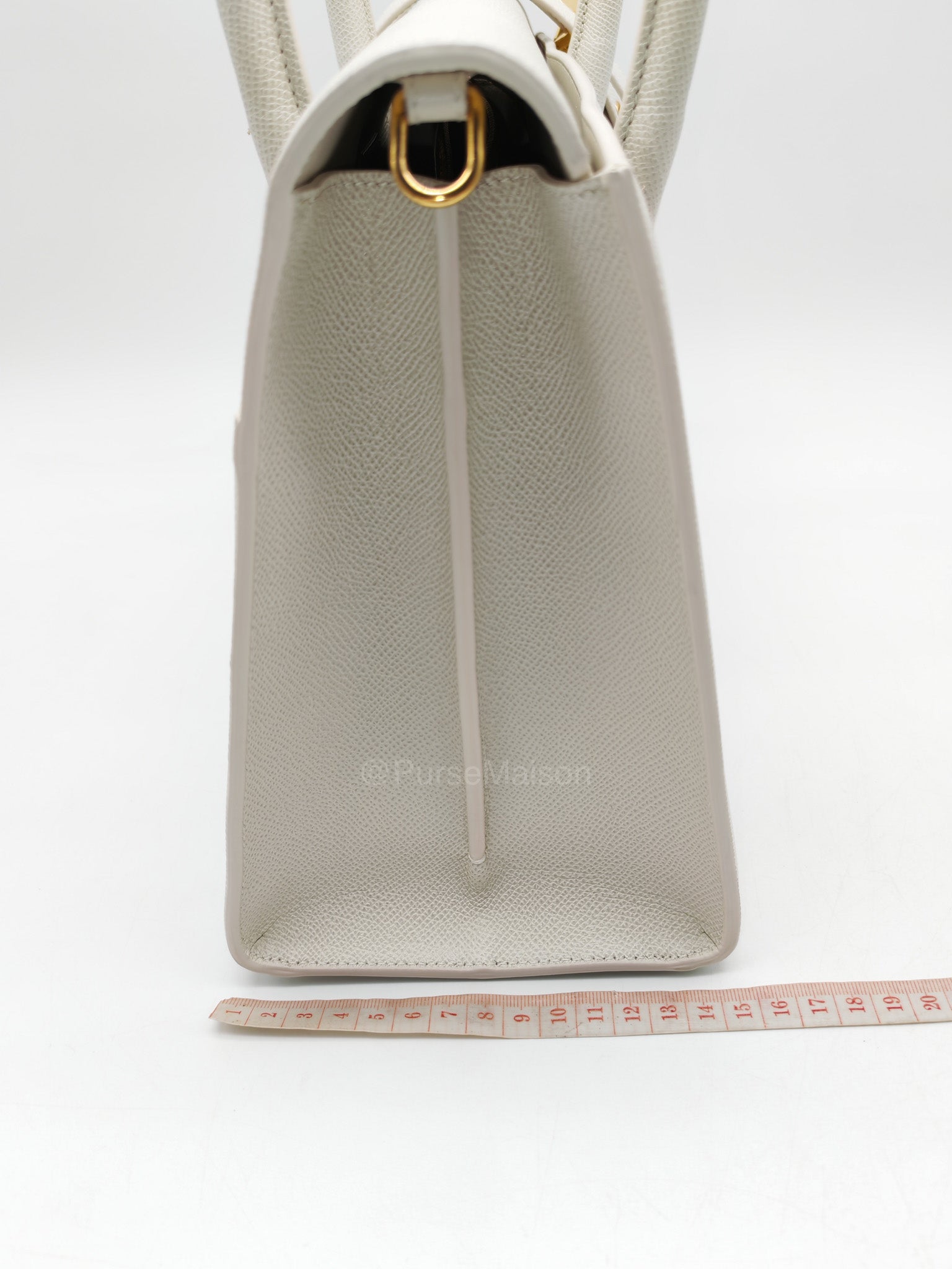 Christian Dior Saint Honore Tote Bag in Off White Grained Calfskin Leather Shoulder Bag