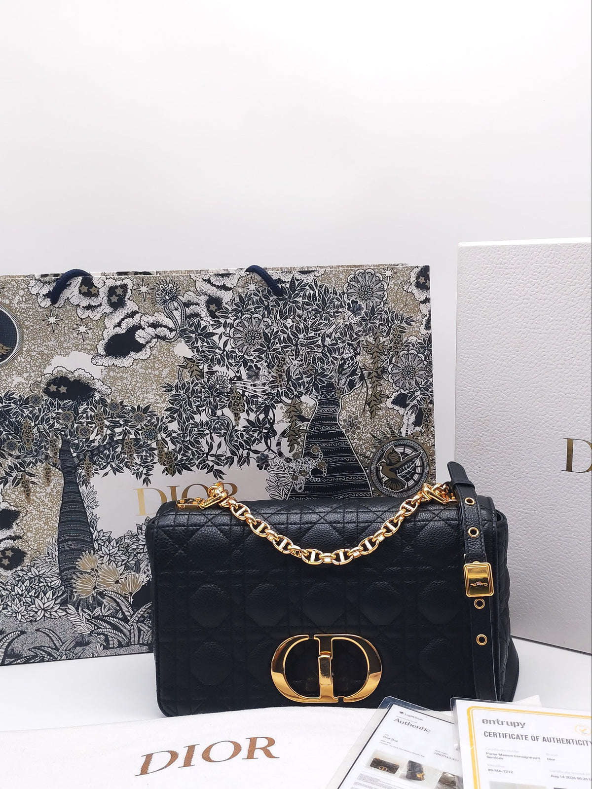 Christian Dior Caro Bag Medium in Black Supple Cannage Calfskin Leather | Purse Maison Luxury Bags Shop