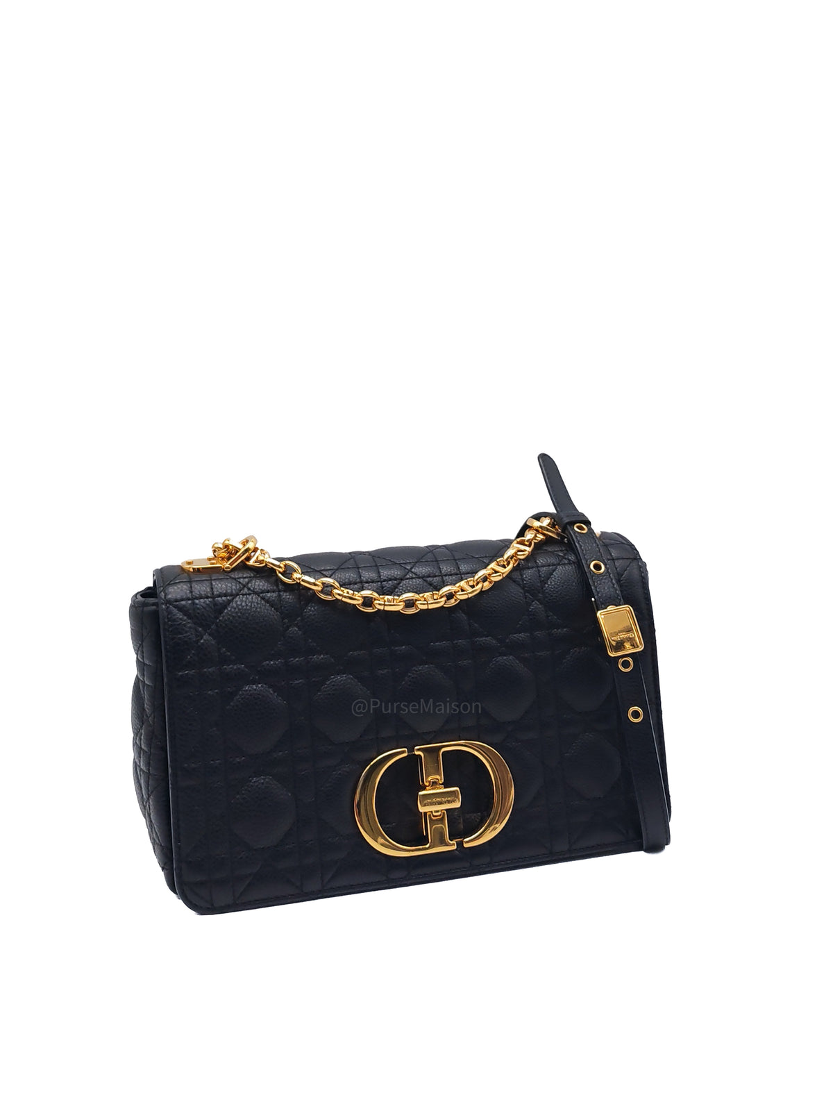 Christian Dior Caro Bag Medium in Black Supple Cannage Calfskin Leather | Purse Maison Luxury Bags Shop