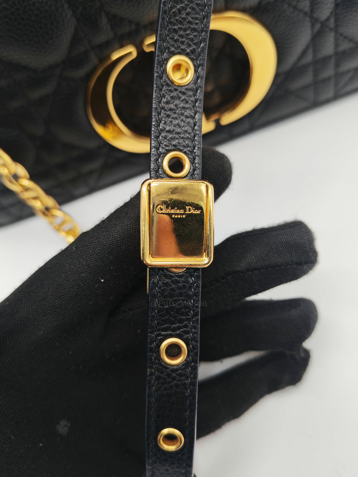 Christian Dior Caro Bag Medium in Black Supple Cannage Calfskin Leather | Purse Maison Luxury Bags Shop