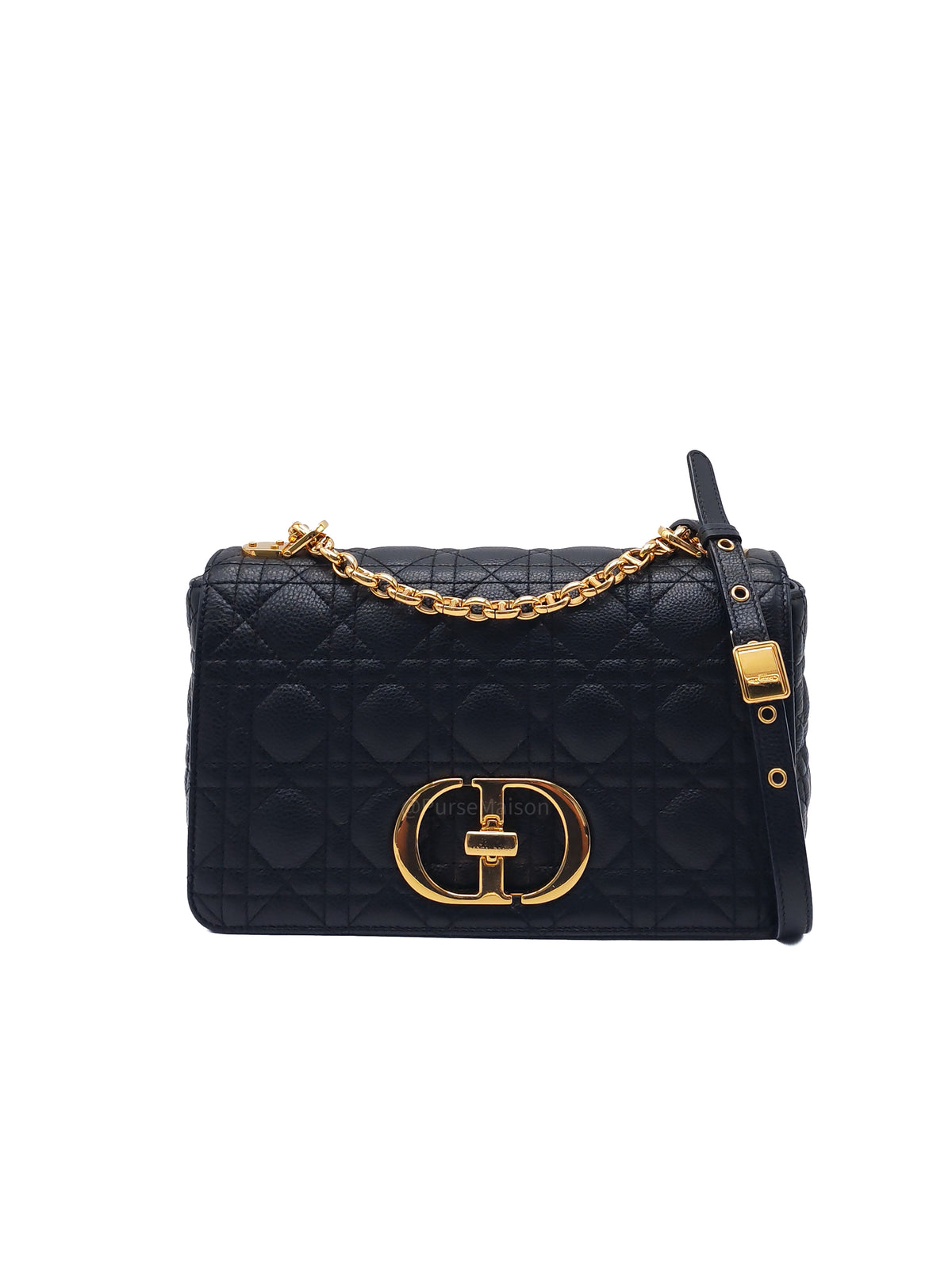 Christian Dior Caro Bag Medium in Black Supple Cannage Calfskin Leather | Purse Maison Luxury Bags Shop
