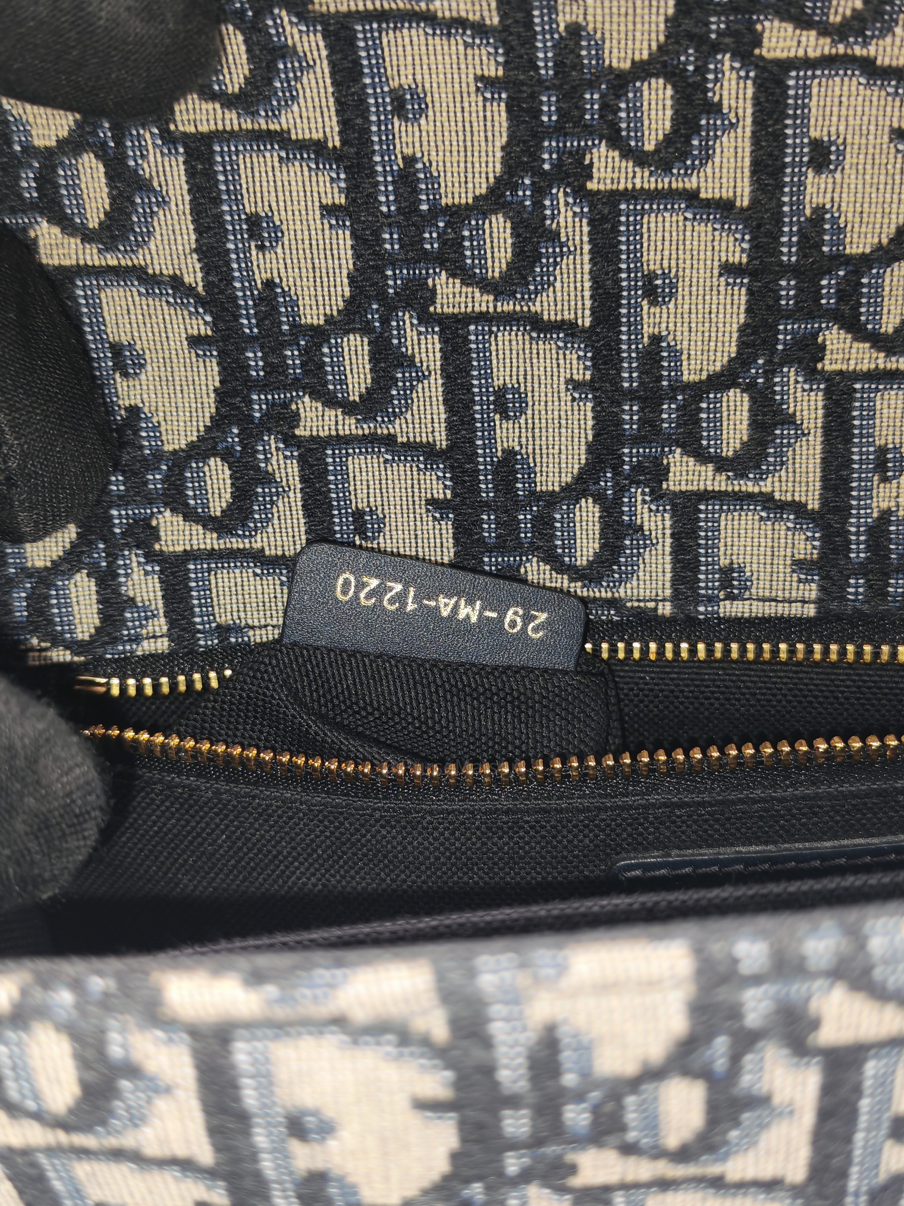 Christian Dior 30 Montaigne Bag in BLue Dior Oblique Jacquard Canvas and Gold Hardware