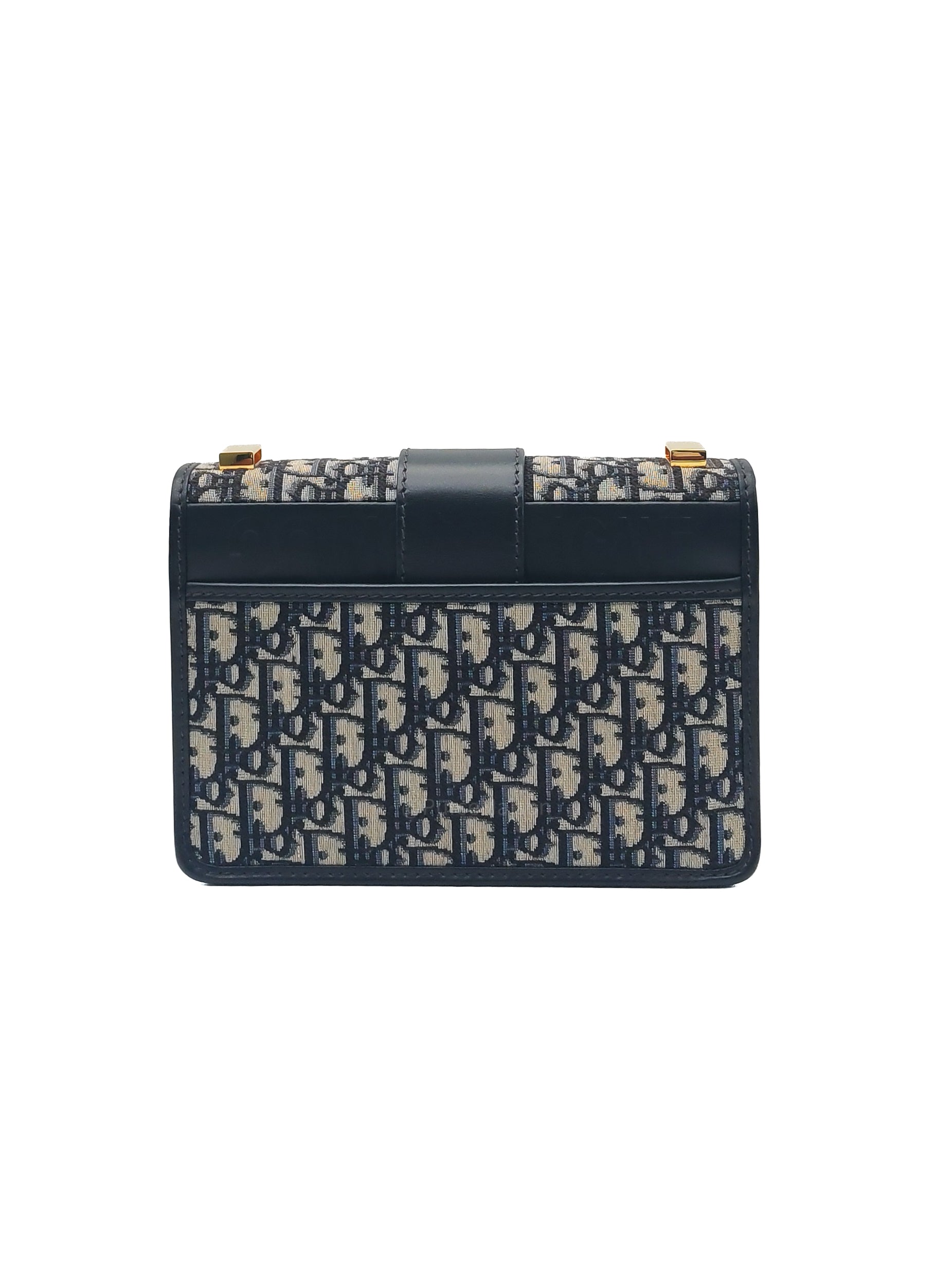 Christian Dior 30 Montaigne Bag in BLue Dior Oblique Jacquard Canvas and Gold Hardware