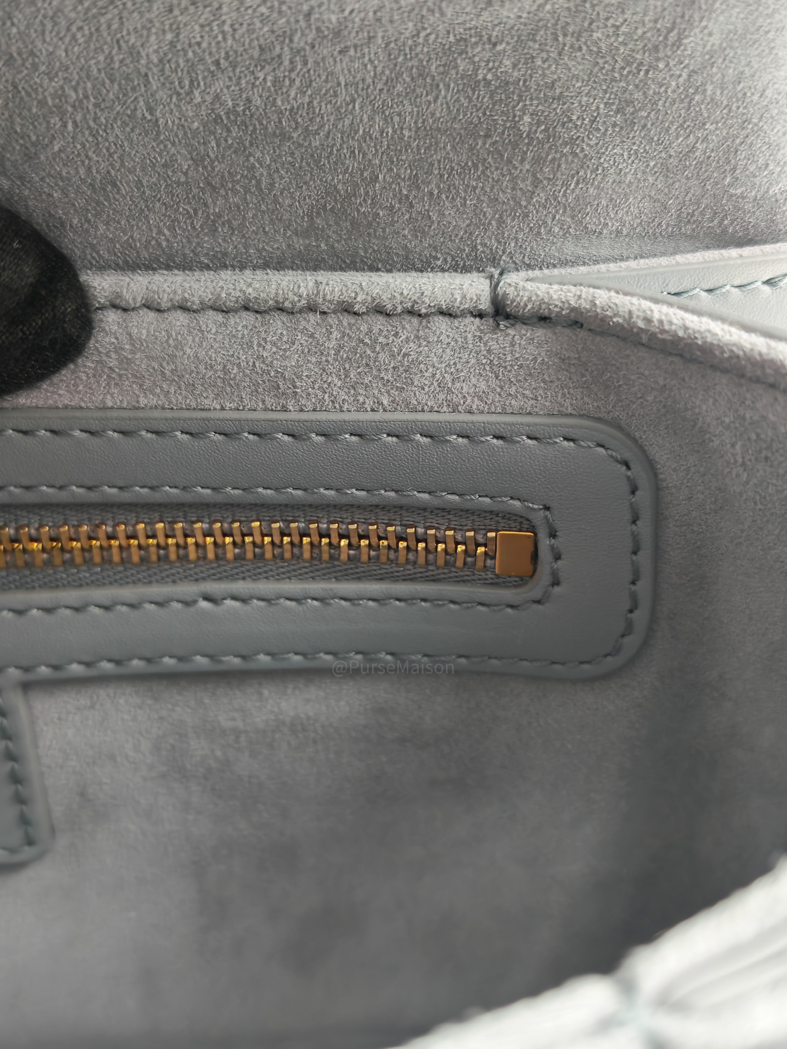 Christian Dior 30 Montaigne Avenue Bag in Gray Box Calfskin Leather and Gold Hardware