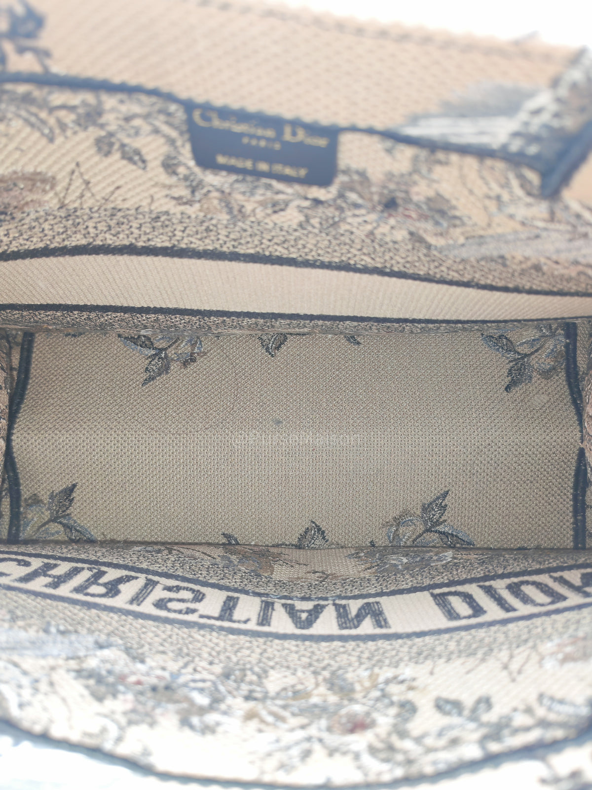 Christian Dior Medium Dior Book Tote in Multicolor Jardin d’Hiver Embroidery Canvas