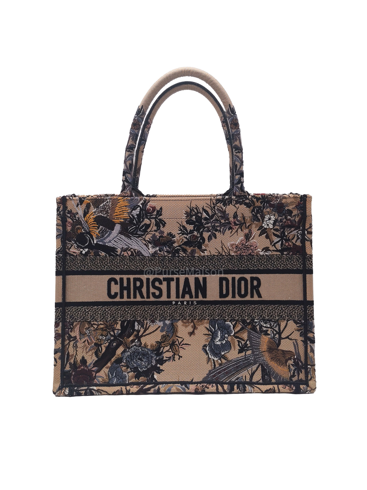 Christian Dior Medium Dior Book Tote in Multicolor Jardin d’Hiver Embroidery Canvas