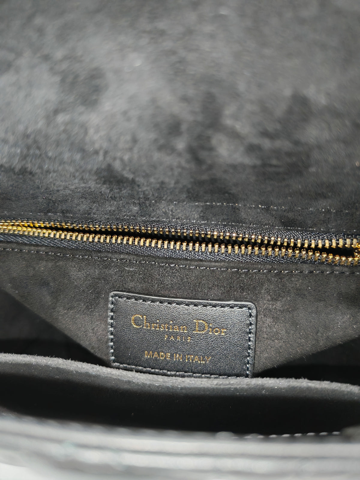 Christian Dior Small Lady Dior My ABCDior Bag in Black Lambskin Cannage Leather Light Gold Hardware