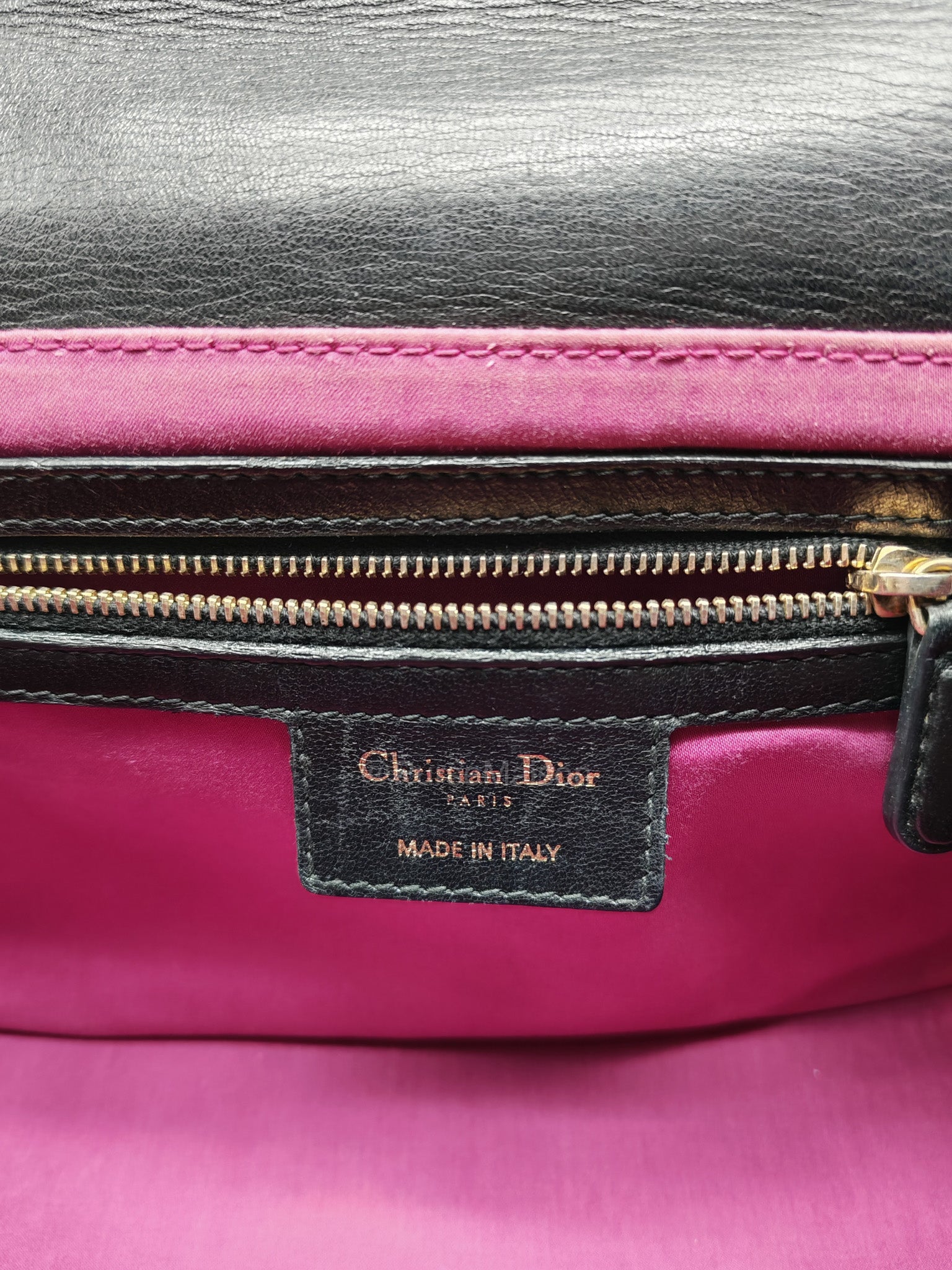 Christian Dior Milly La Foret Shoulder Bag in Black Quilted Cannage Lambskin Leather and Light Gold Hardware