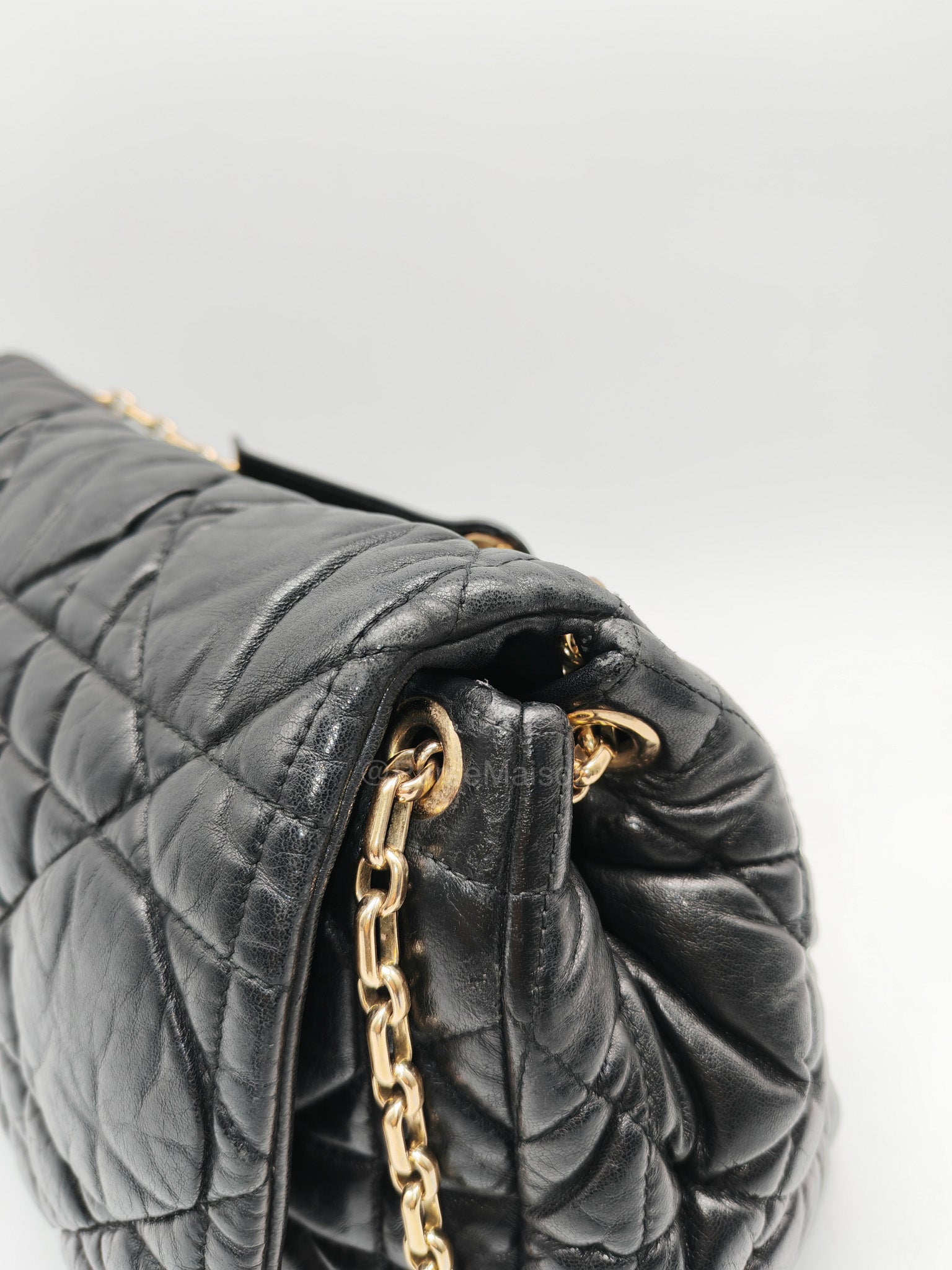 Christian Dior Milly La Foret Shoulder Bag in Black Quilted Cannage Lambskin Leather and Light Gold Hardware