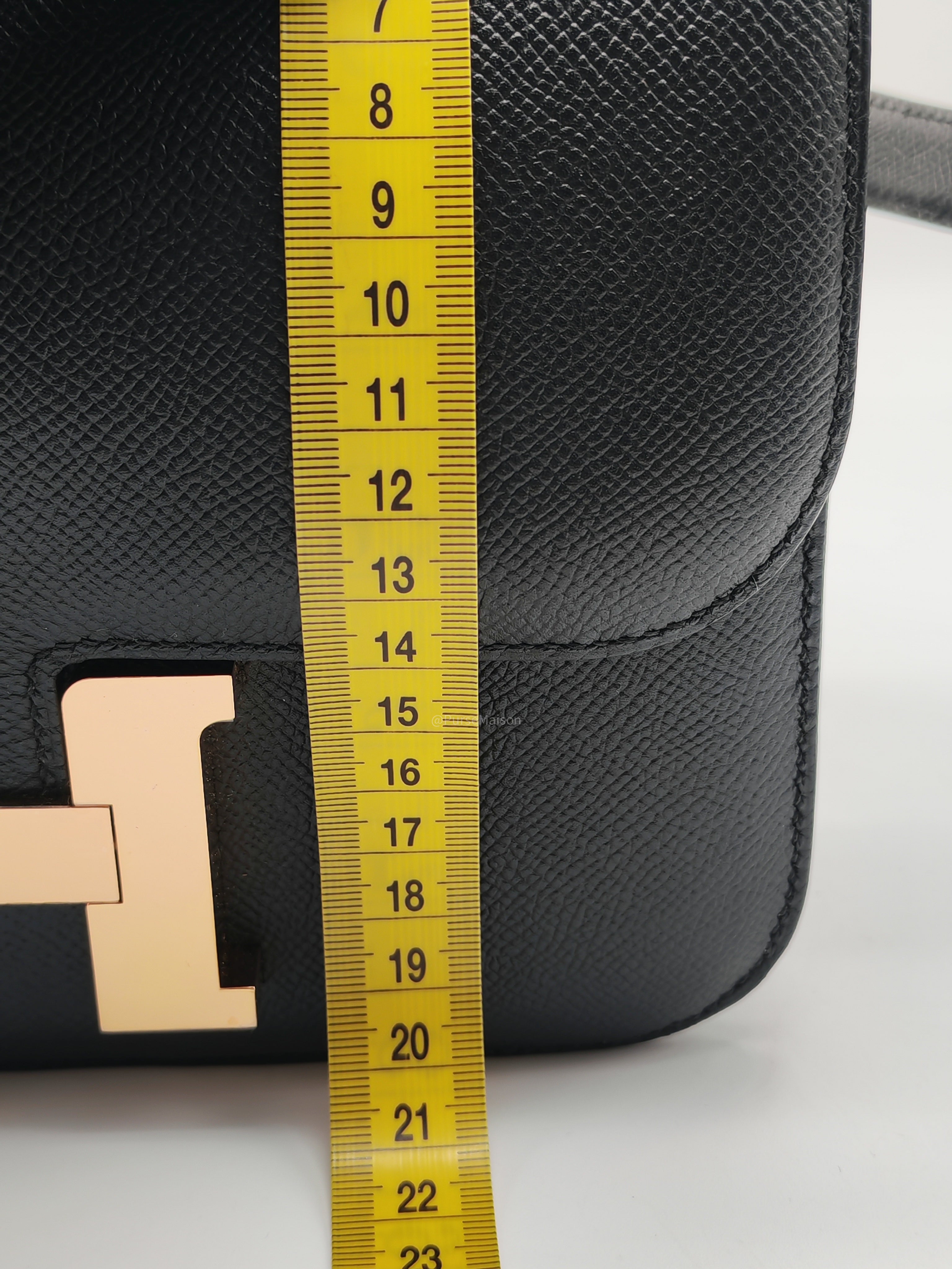 Hermes Constance 24 in Black Epsom Leather and Rose Gold Hardware Stamp A (2017)