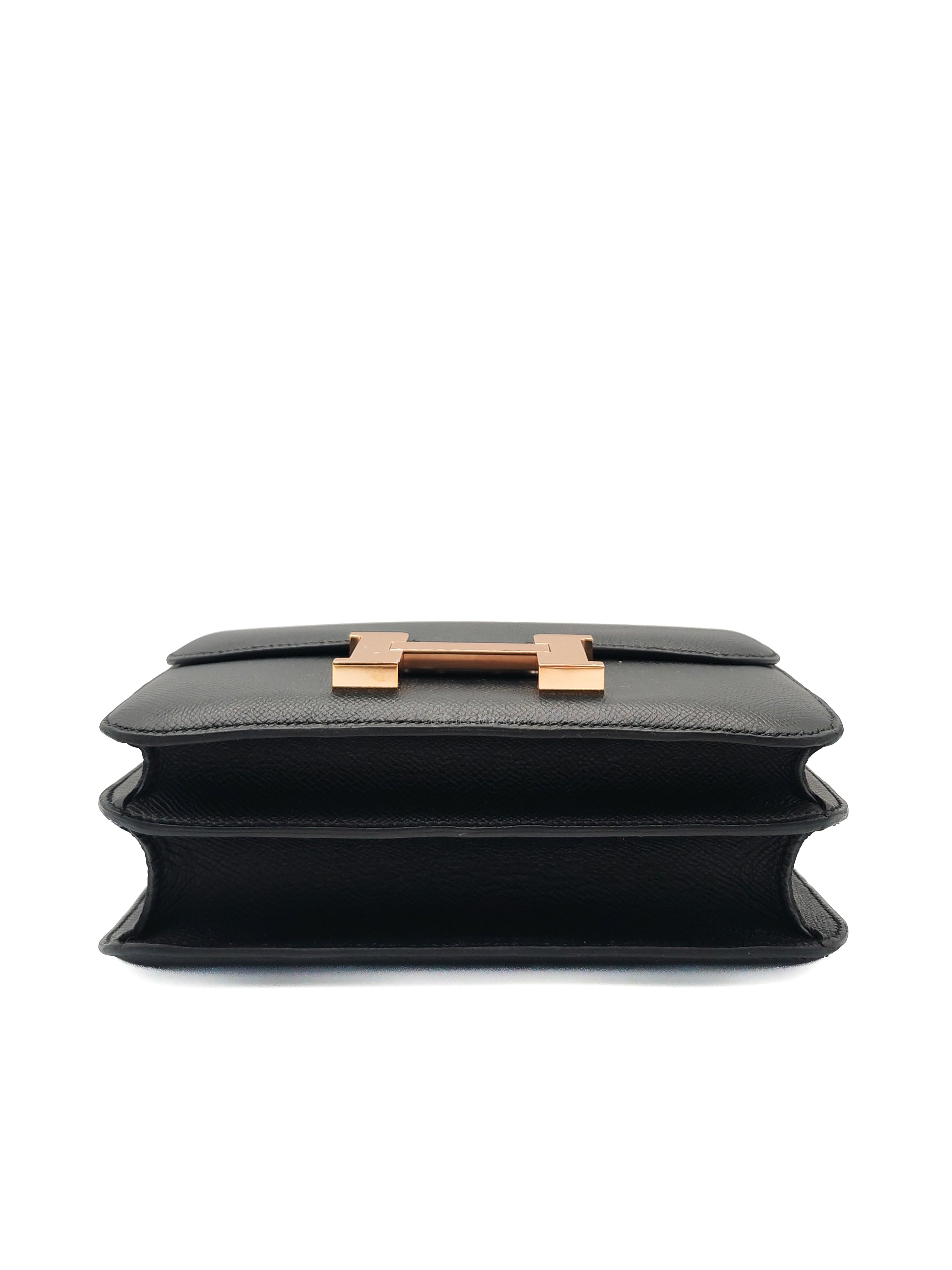 Hermes Constance 24 in Black Epsom Leather and Rose Gold Hardware Stamp A (2017)