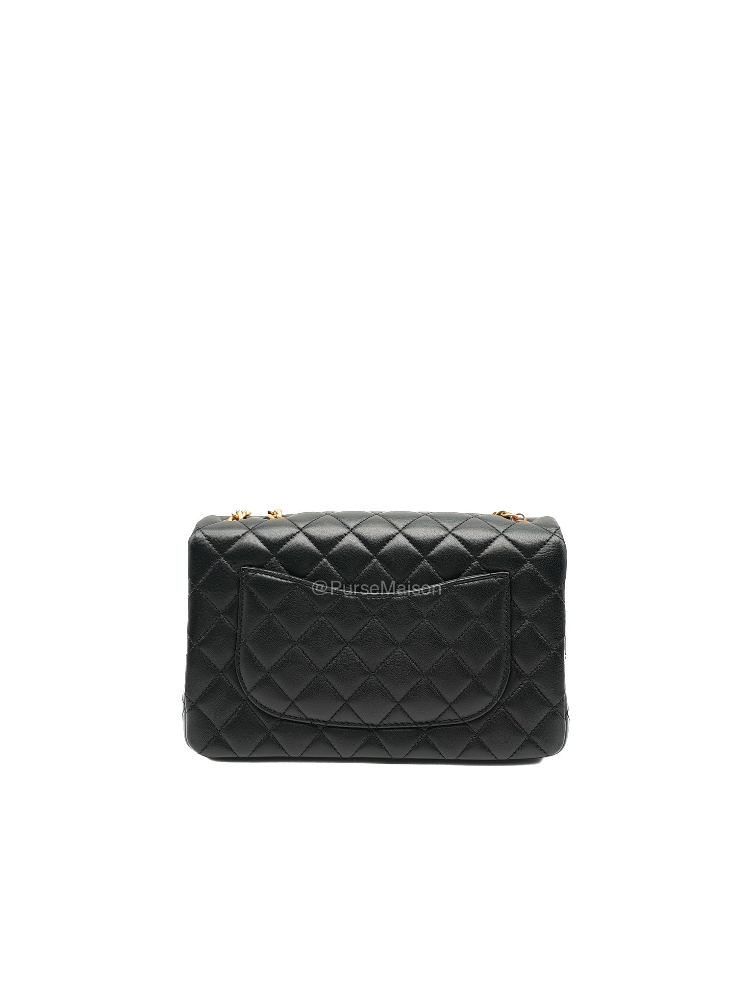 Chanel Camellia Crush Flap Medium in Black Quilted Lambskin Leather and Aged Gold Hardware Microchip