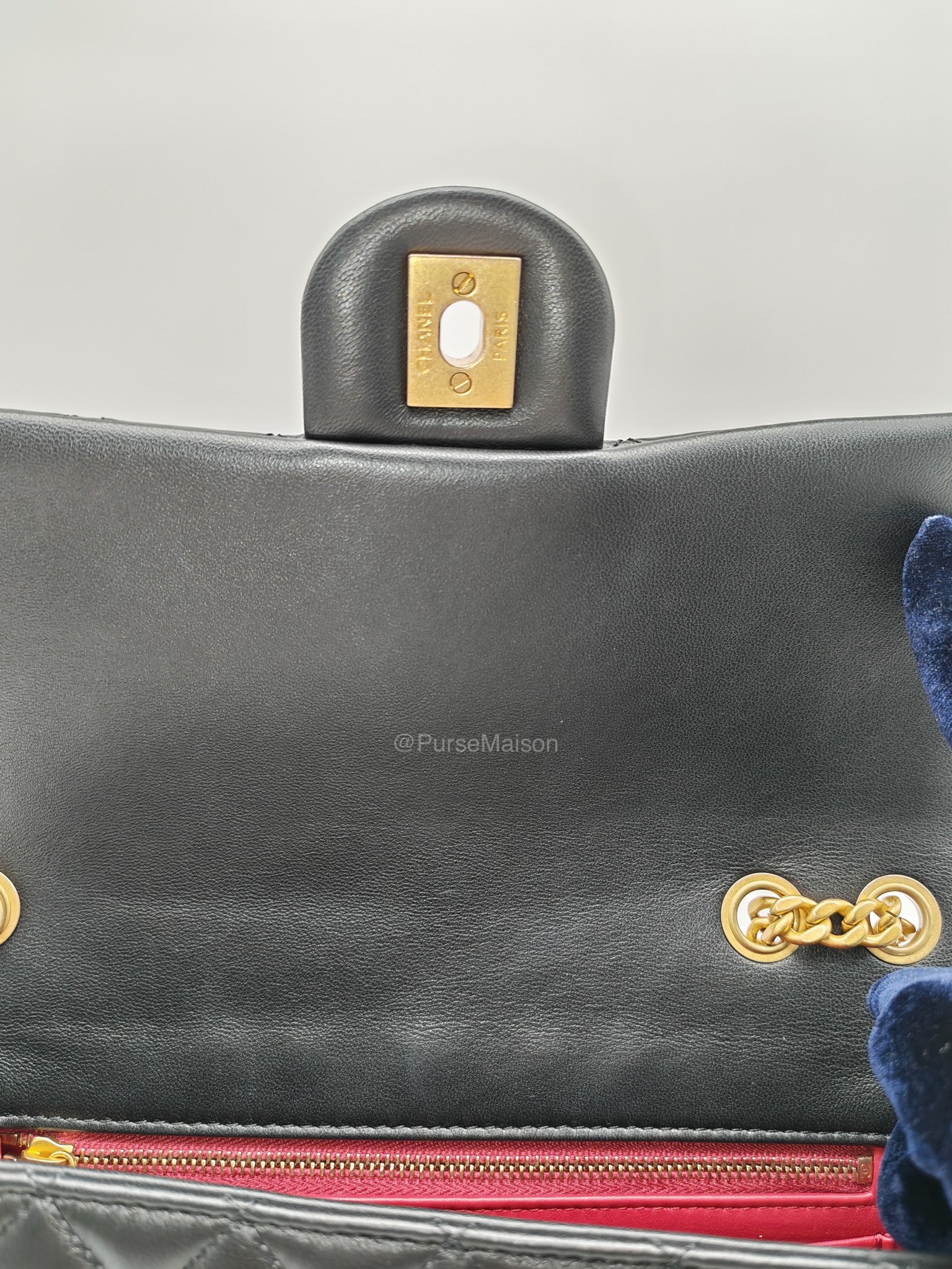 Chanel Camellia Crush Flap Medium in Black Quilted Lambskin Leather and Aged Gold Hardware Microchip