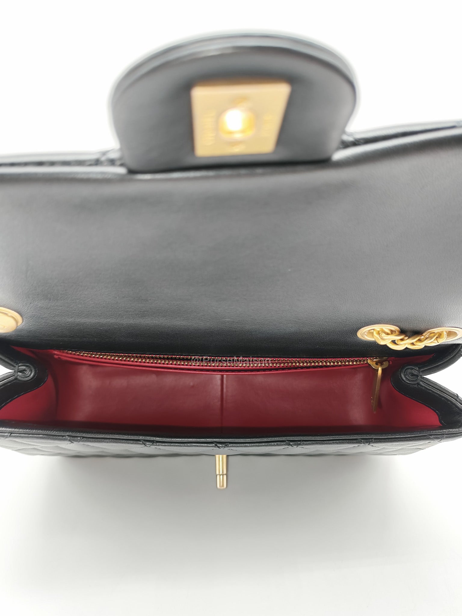 Chanel Camellia Crush Flap Medium in Black Quilted Lambskin Leather and Aged Gold Hardware Microchip