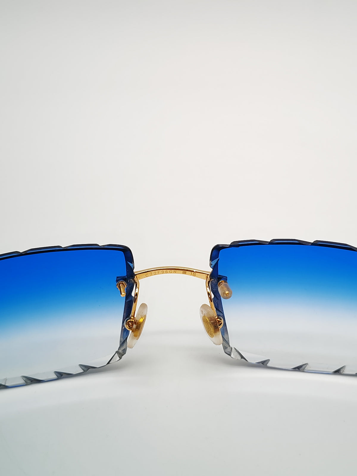 Cartier Rimless Sunglasses with Blue Gradient Diamond-Cut Lenses