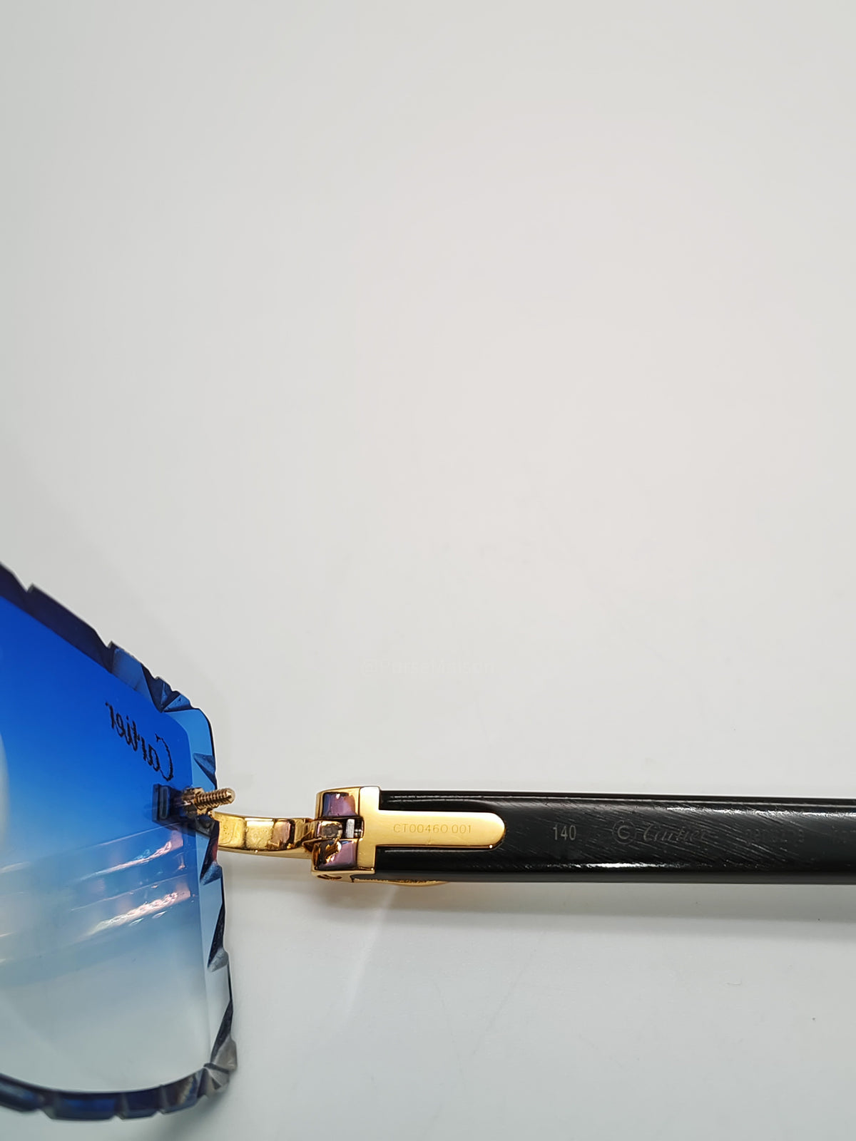 Cartier Rimless Sunglasses with Blue Gradient Diamond-Cut Lenses