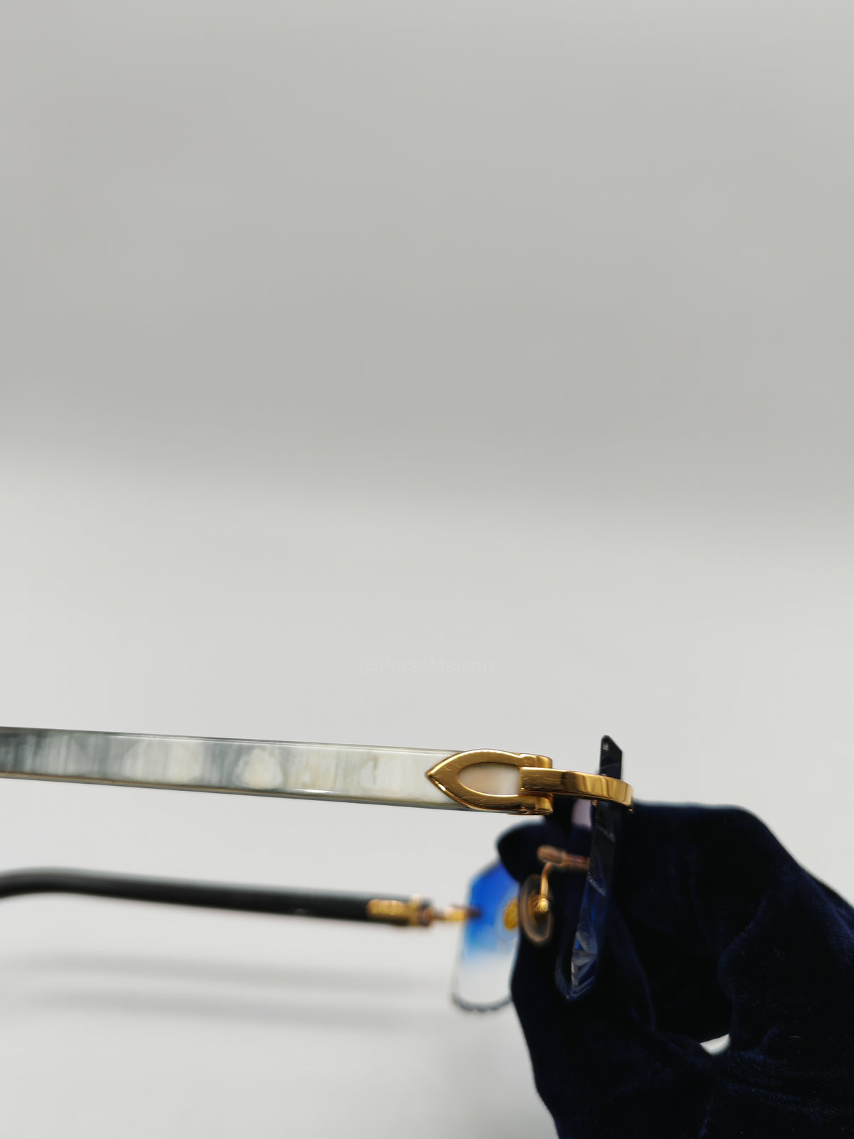 Cartier Rimless Sunglasses with Blue Gradient Diamond-Cut Lenses