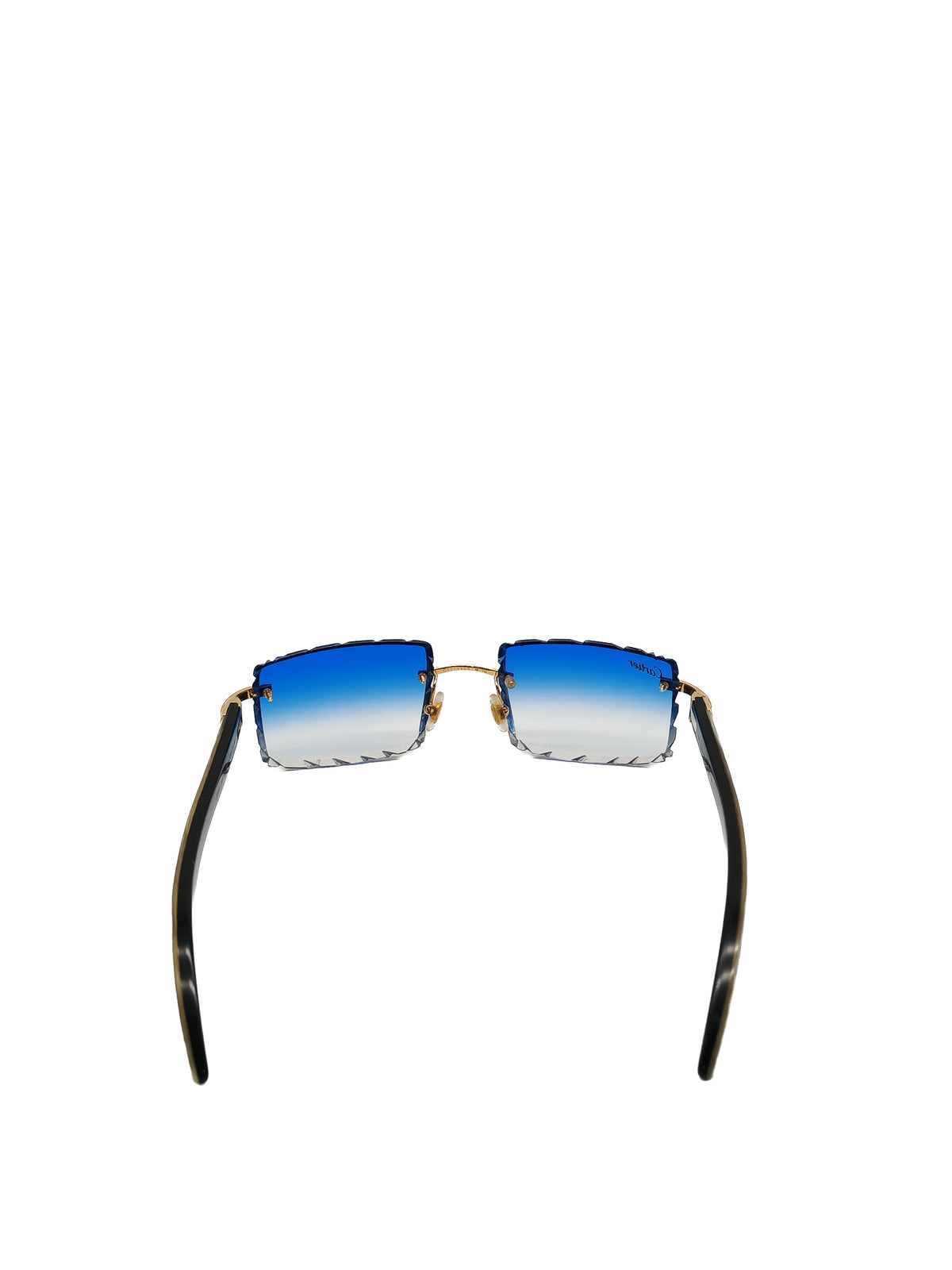 Cartier Rimless Sunglasses with Blue Gradient Diamond-Cut Lenses