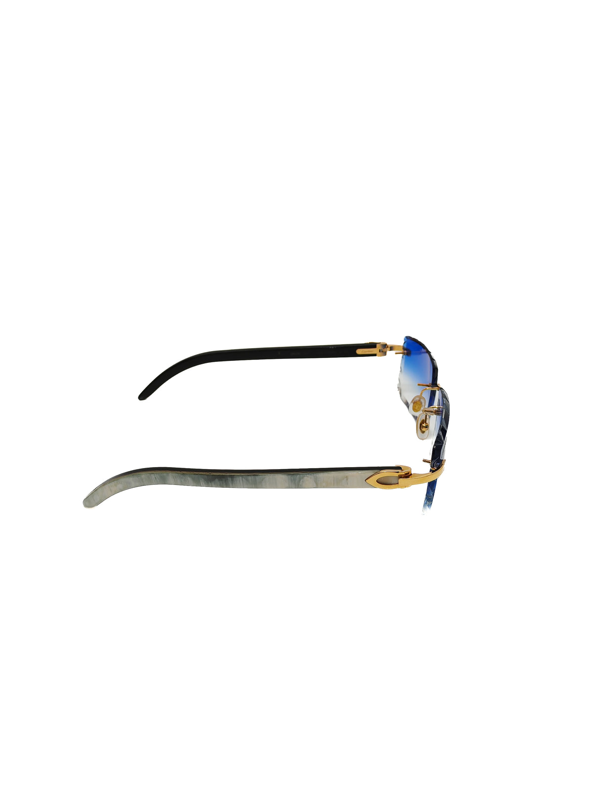 Cartier Rimless Sunglasses with Blue Gradient Diamond-Cut Lenses