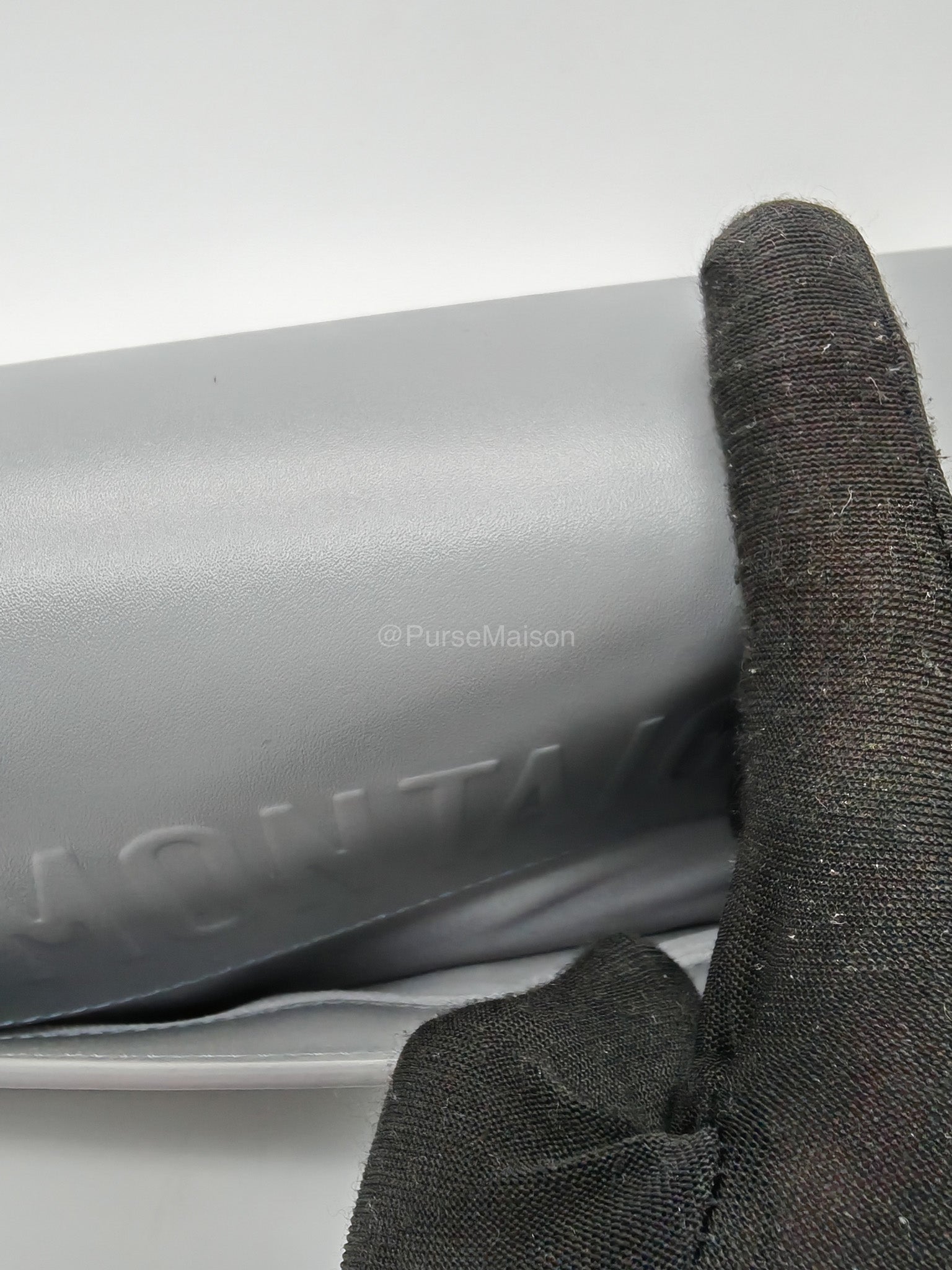 Christian Dior 30 Montaigne Avenue East West in Light Gray Smooth Calfskin Leather Chain Bag