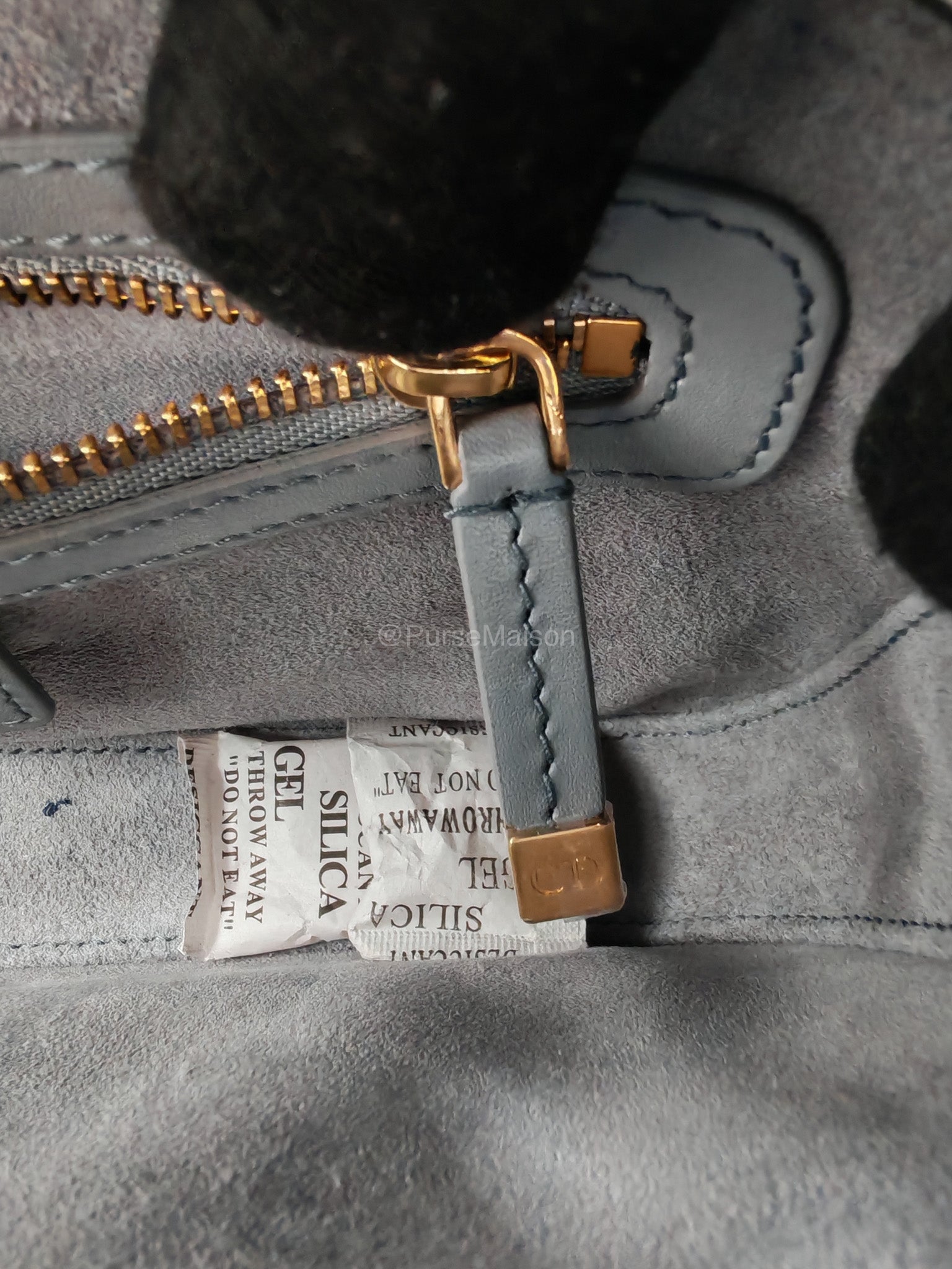 Christian Dior 30 Montaigne Avenue East West in Light Gray Smooth Calfskin Leather Chain Bag
