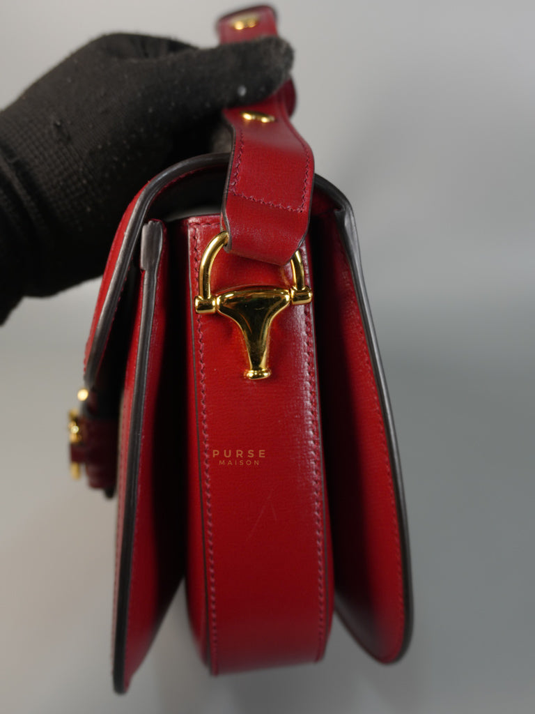 Horsebit 1955 Medium in Beige/Red Canvas