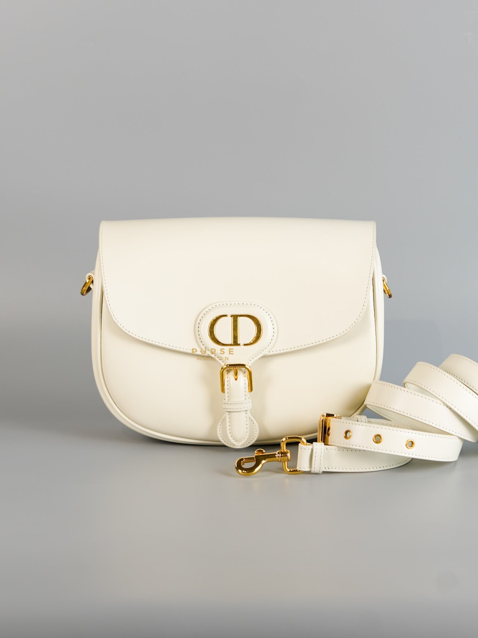 Bobby Medium Creme White Calfskin Bag | Purse Maison Luxury Bags Shop