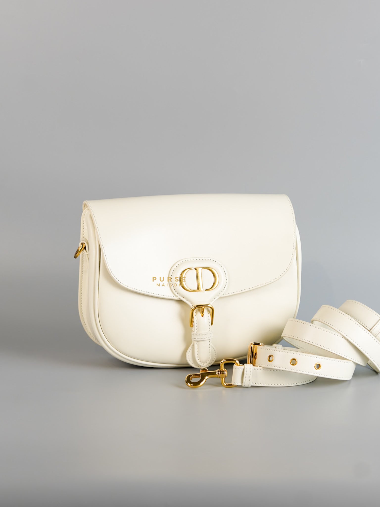 Bobby Medium Creme White Calfskin Bag | Purse Maison Luxury Bags Shop