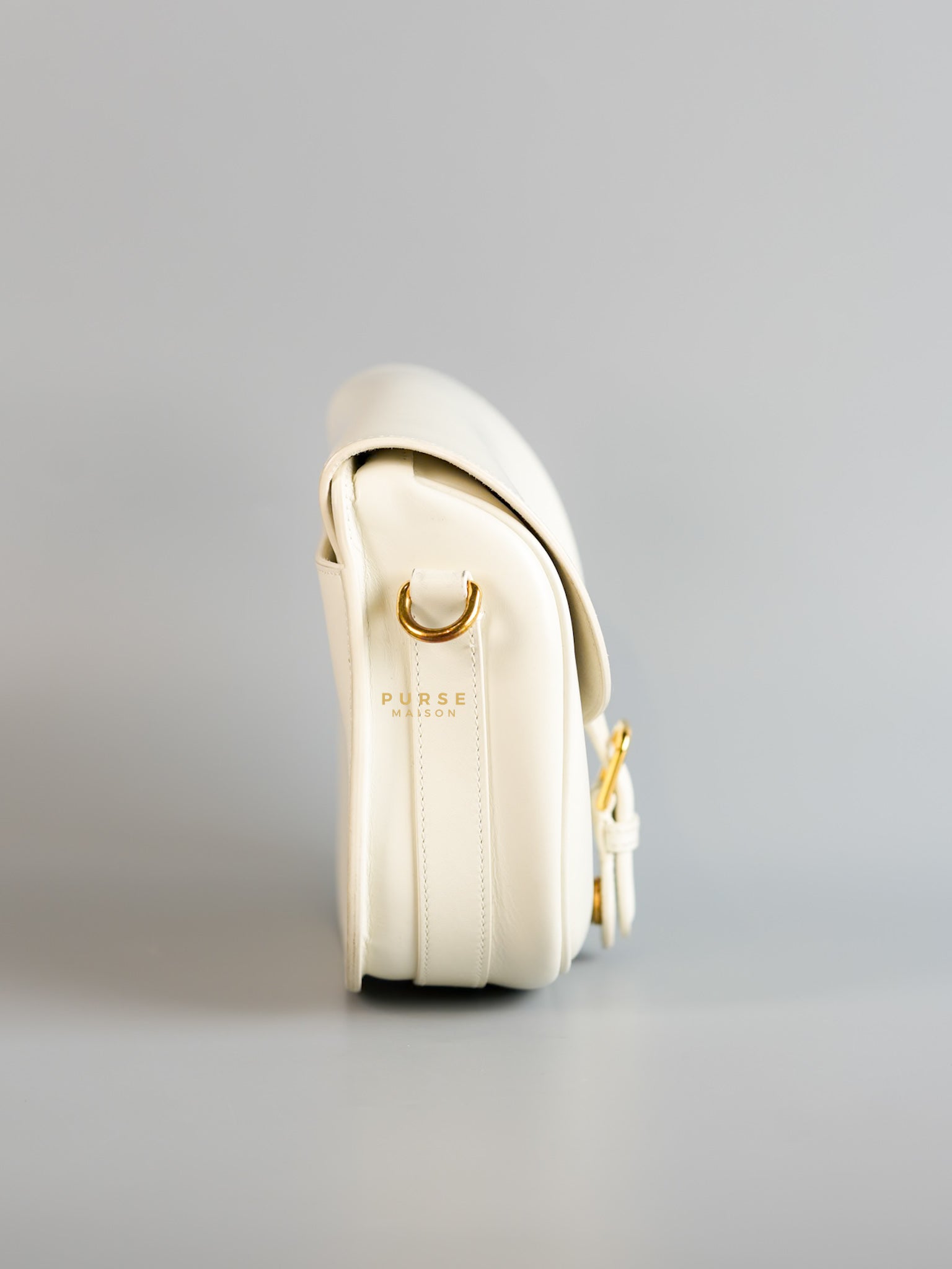 Bobby Medium Creme White Calfskin Bag | Purse Maison Luxury Bags Shop