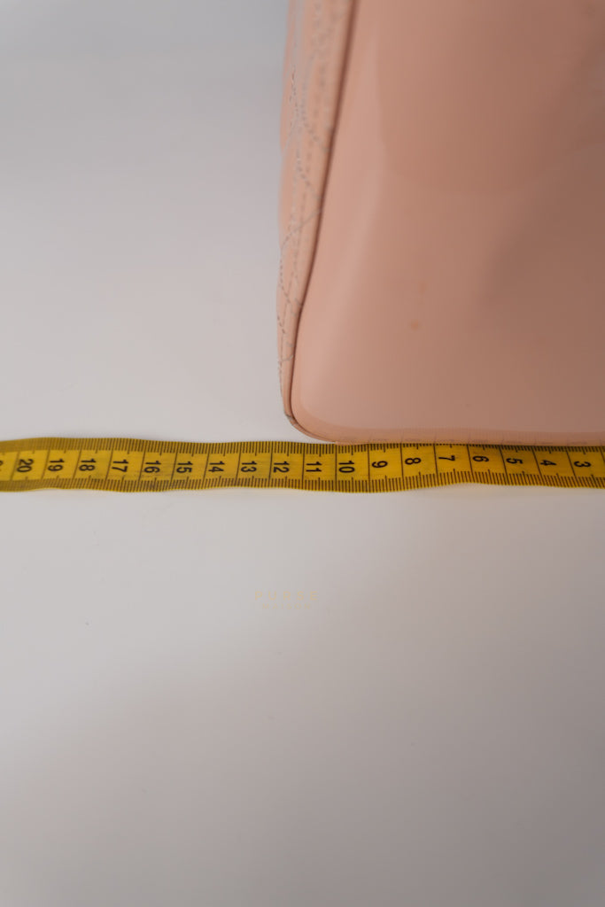 Lady Dior Large Light Pink Cannage Patent Leather