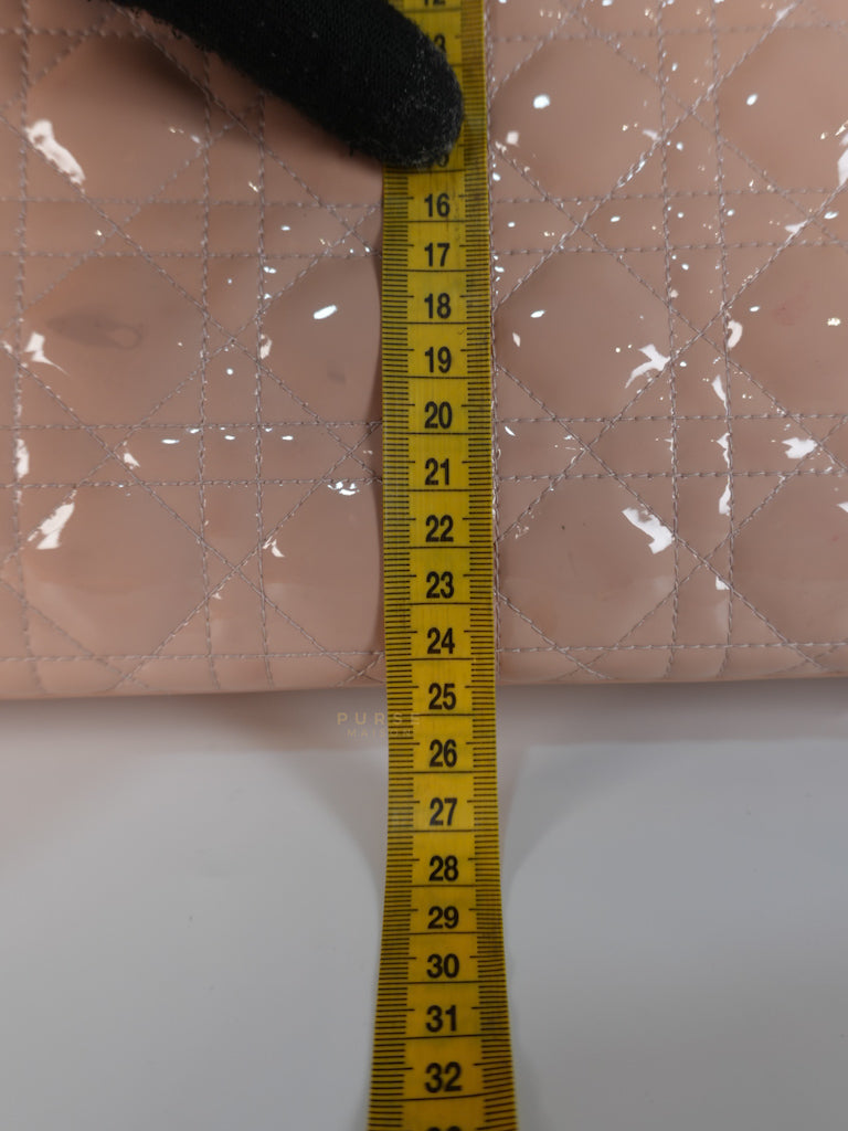 Lady Dior Large Light Pink Cannage Patent Leather