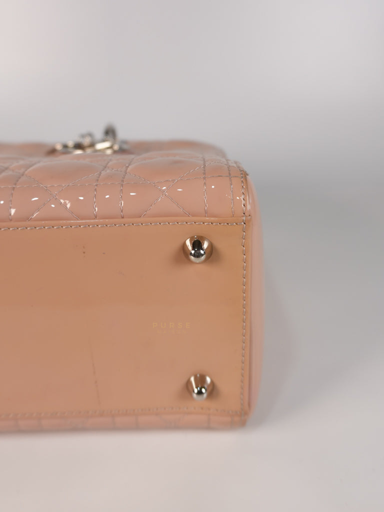 Lady Dior Large Light Pink Cannage Patent Leather