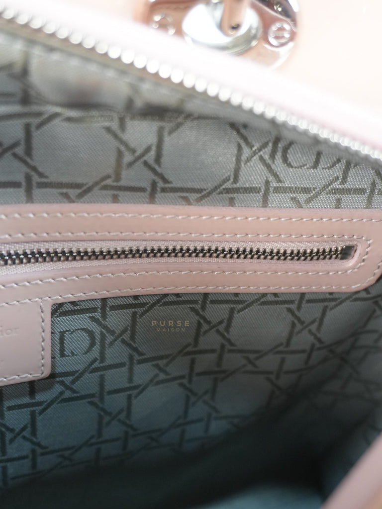 Lady Dior Large Light Pink Cannage Patent Leather