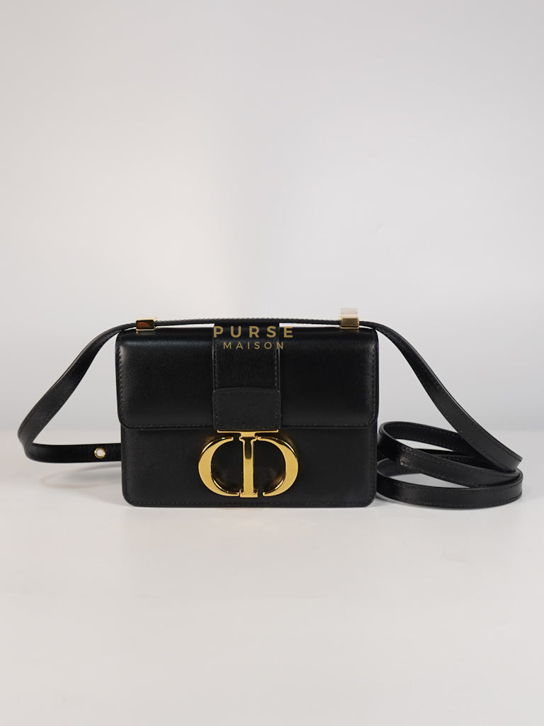Montaigne 30 Micro Black Calfskin Leather