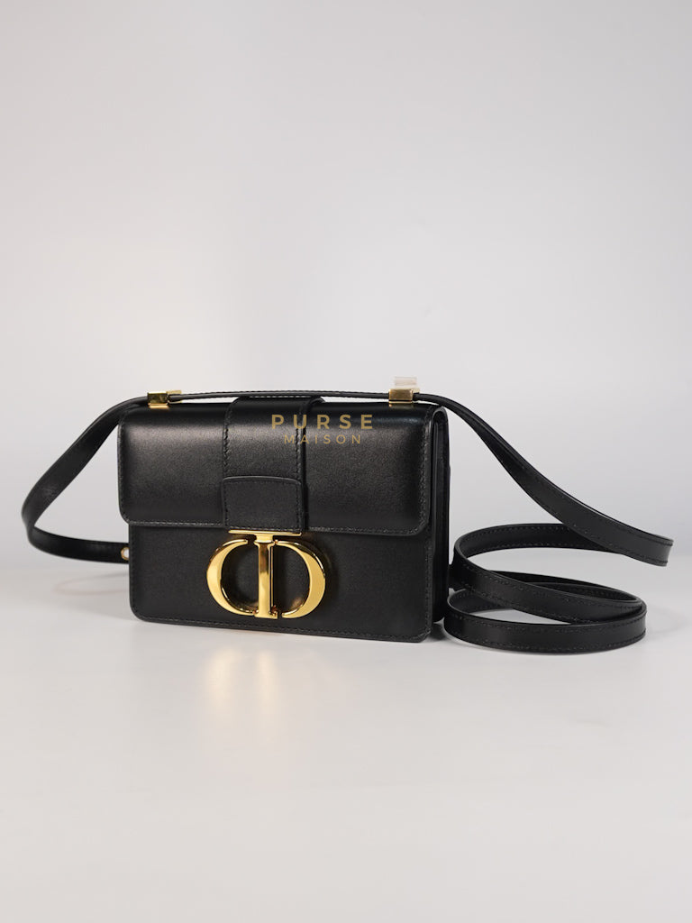 Montaigne 30 Micro Black Calfskin Leather