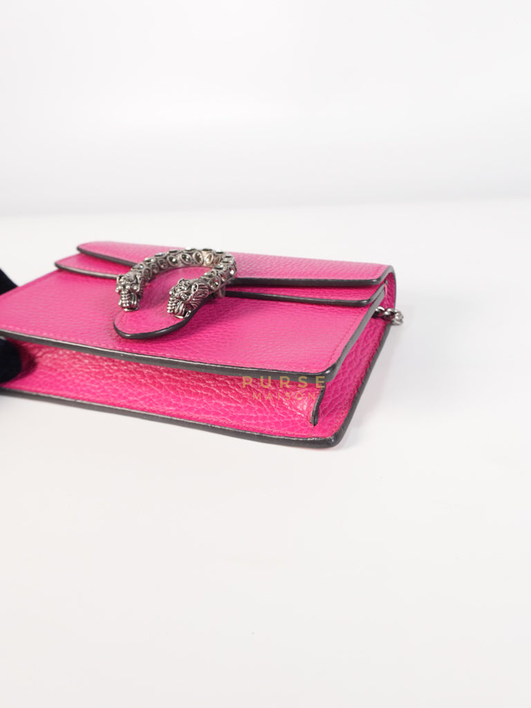 Super Mini Dionysus in Pink Grained Calfskin Leather Chain Bag
