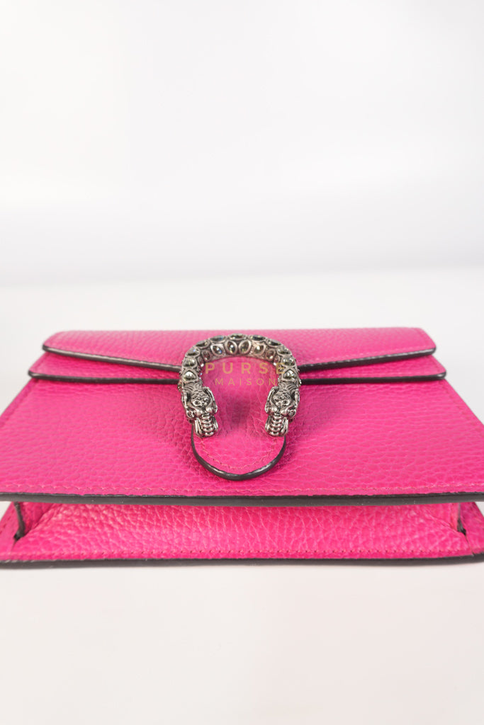 Super Mini Dionysus in Pink Grained Calfskin Leather Chain Bag