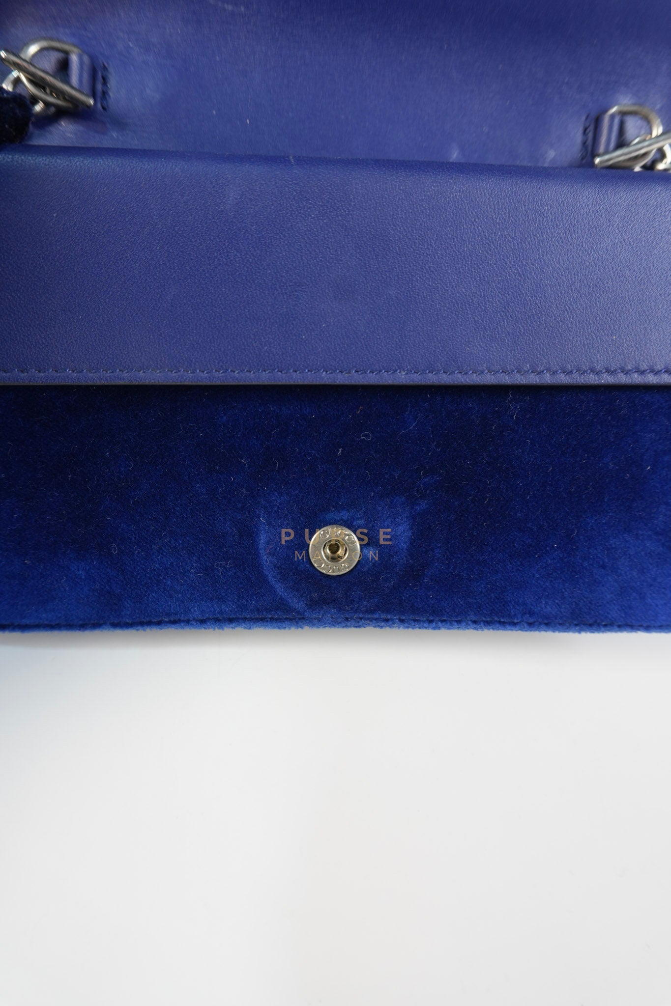 Super Mini Dionysus Blue Velvet Suede Leather Chain Bag