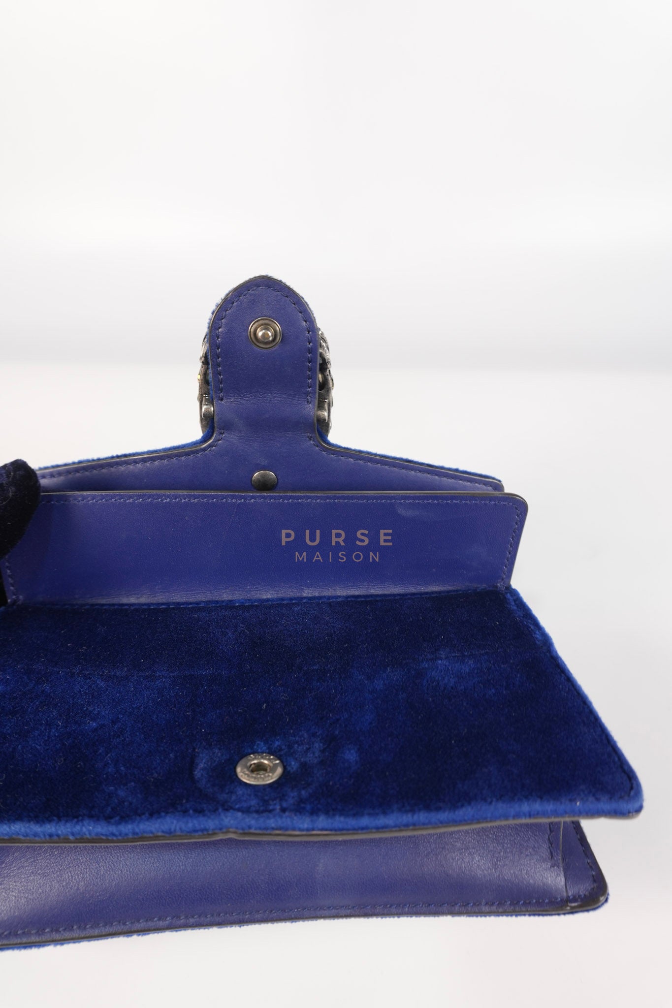 Super Mini Dionysus Blue Velvet Suede Leather Chain Bag