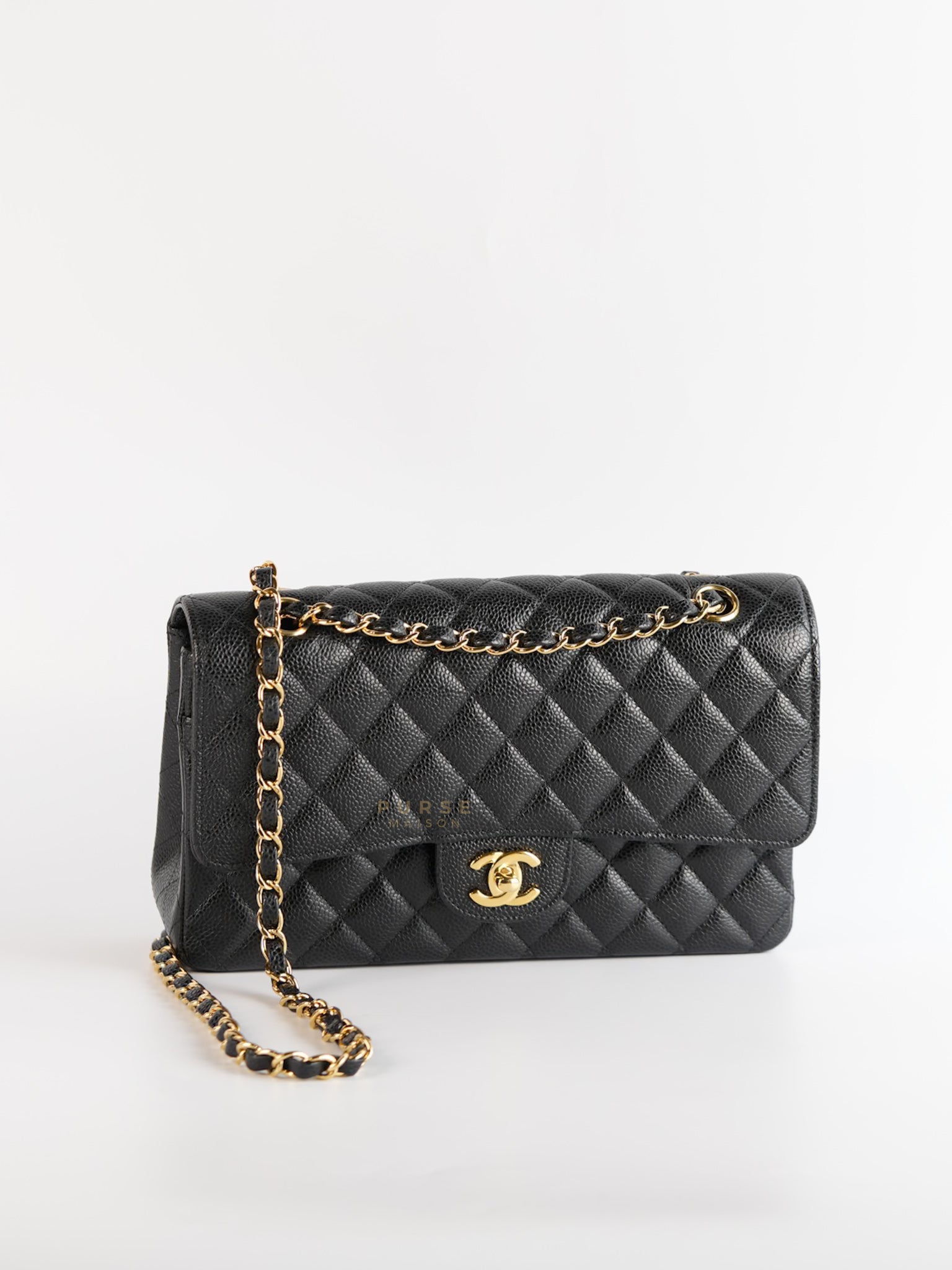 Classic Double Flap Medium in Black Caviar Gold Hardware(Series 23)