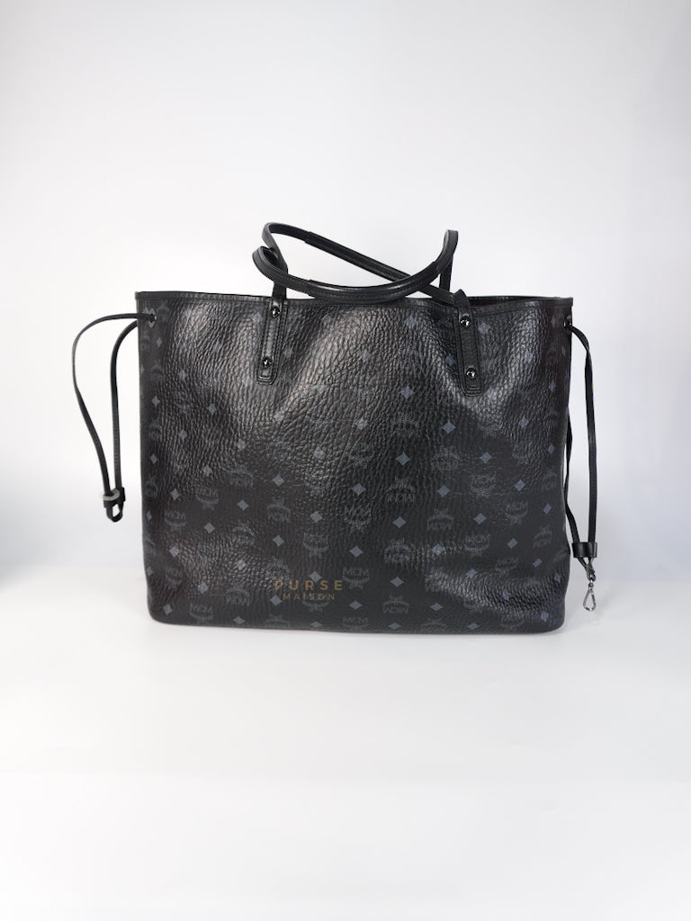 Liz Visetos Reversible Shopper Tote Bag Black