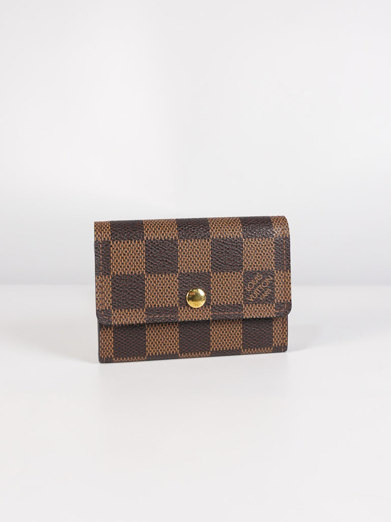 Porte Monnaie Plat Coin Purse in Damier Ebene Canvas (Date Code: MI008)