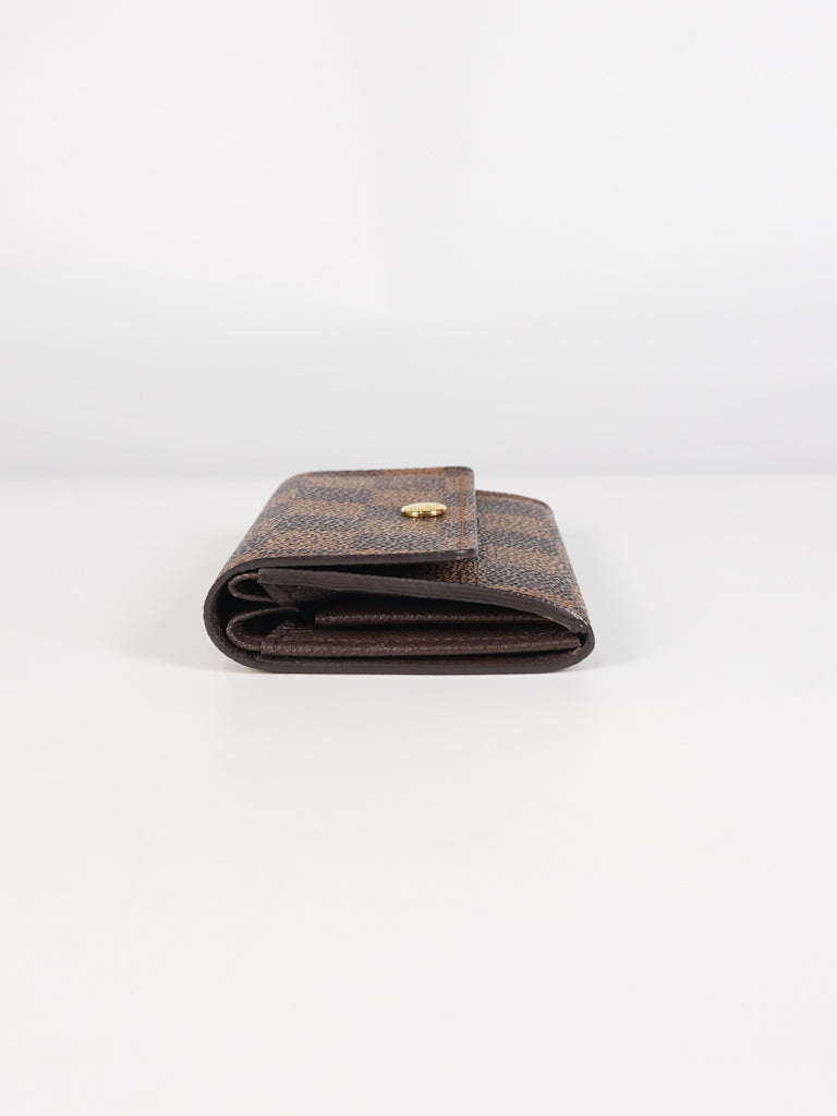 Porte Monnaie Plat Coin Purse in Damier Ebene Canvas (Date Code: MI008)