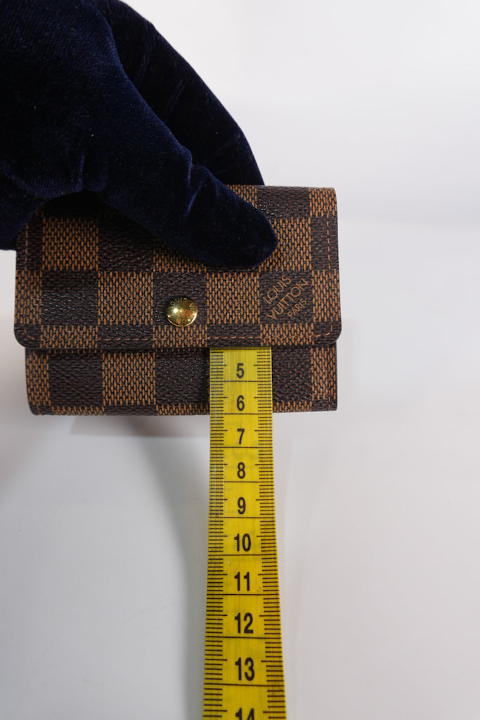 Porte Monnaie Plat Coin Purse in Damier Ebene Canvas (Date Code: MI008)