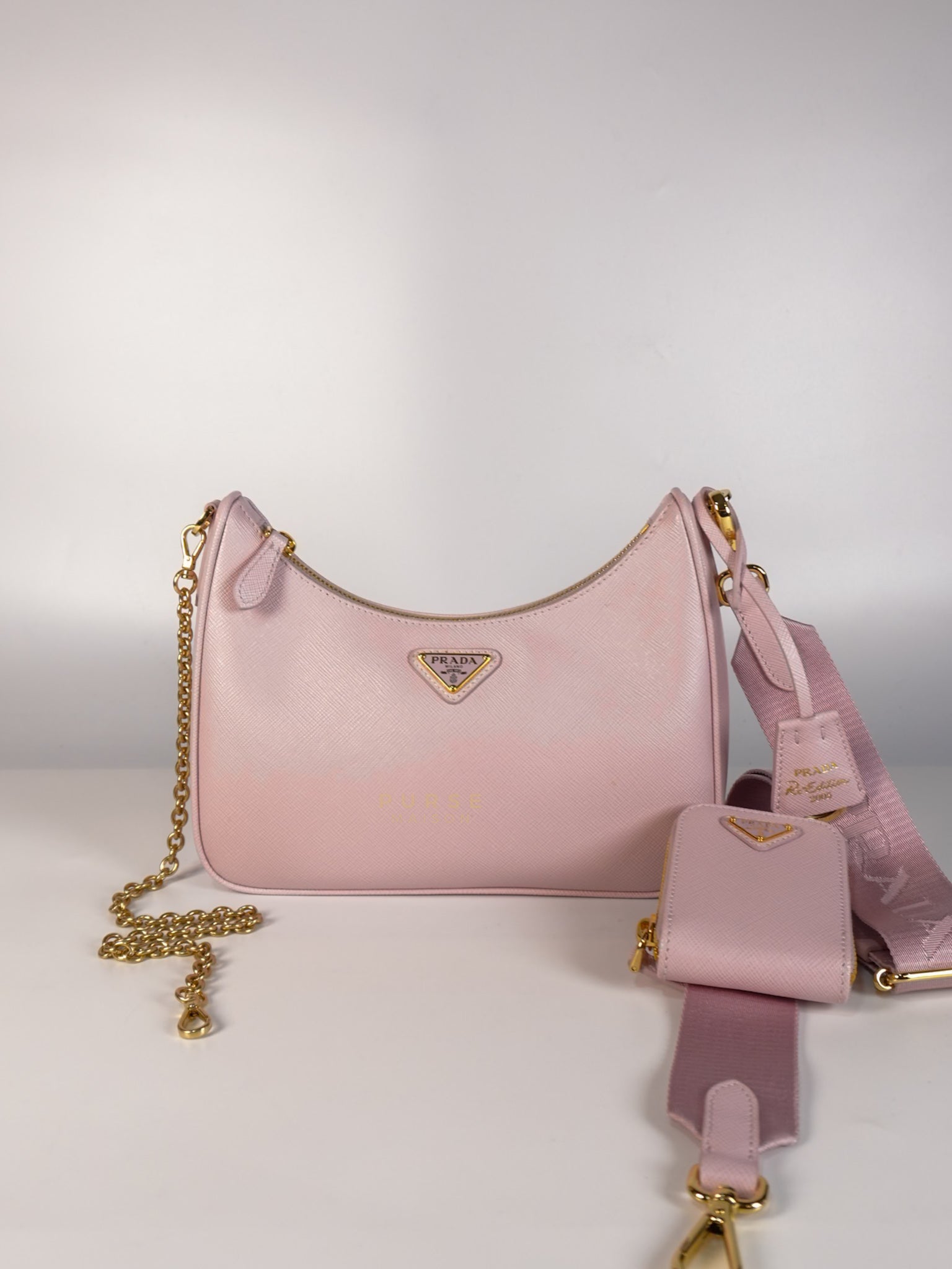 Re-Edition 2005 in Pink Saffiano Leather