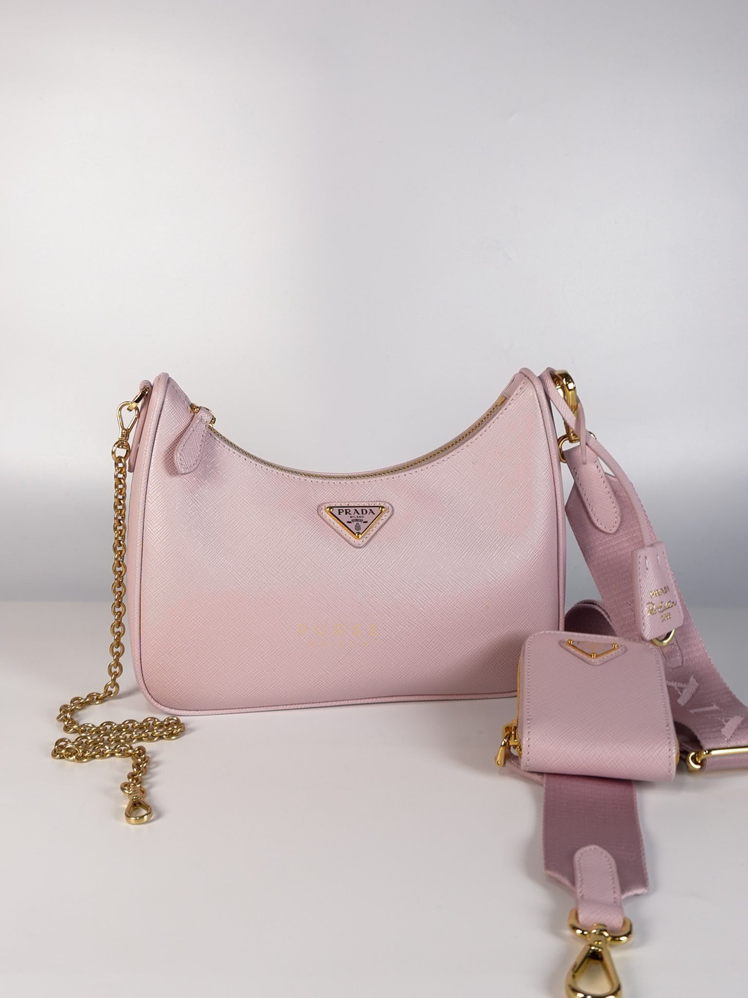 Re-Edition 2005 in Pink Saffiano Leather